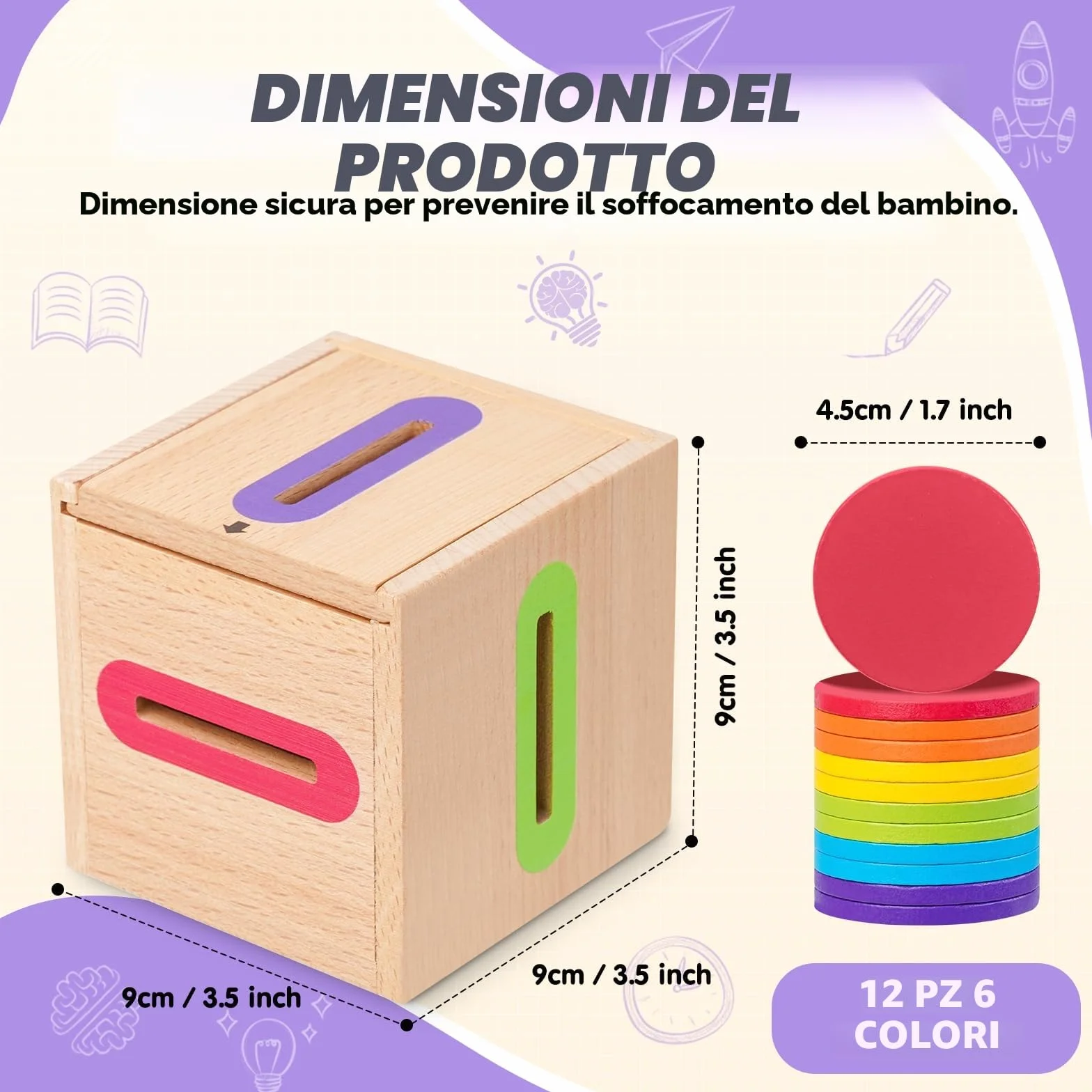 Giochi Montessori 1 2 3 Anno, Giocattoli Bambino 1-3 Anno Giochi da Viaggio Bambini 2 1 3 Anni Regalo Bambino 1-3 Anno Educativi Giocattoli in Legno per attività e Sviluppo