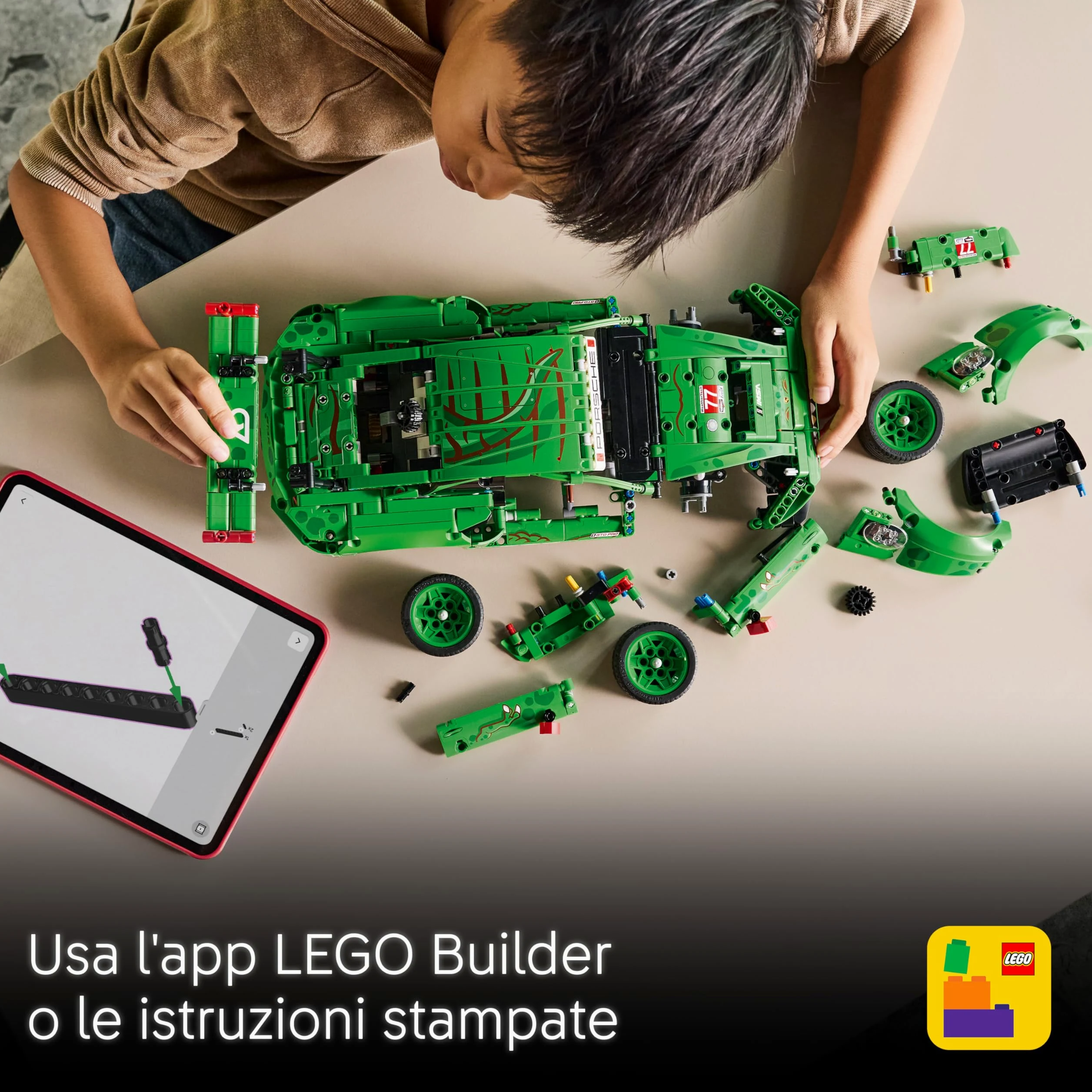 LEGO Technic Auto Porsche 911 GT3 R REXY AO Racing - Macchina Giocattolo - Kit di Modellismo con Motore a 6 Cilindri, Trazione Posteriore e Design da Dinosauro - Regalo per Bambini da 11 Anni - 42224