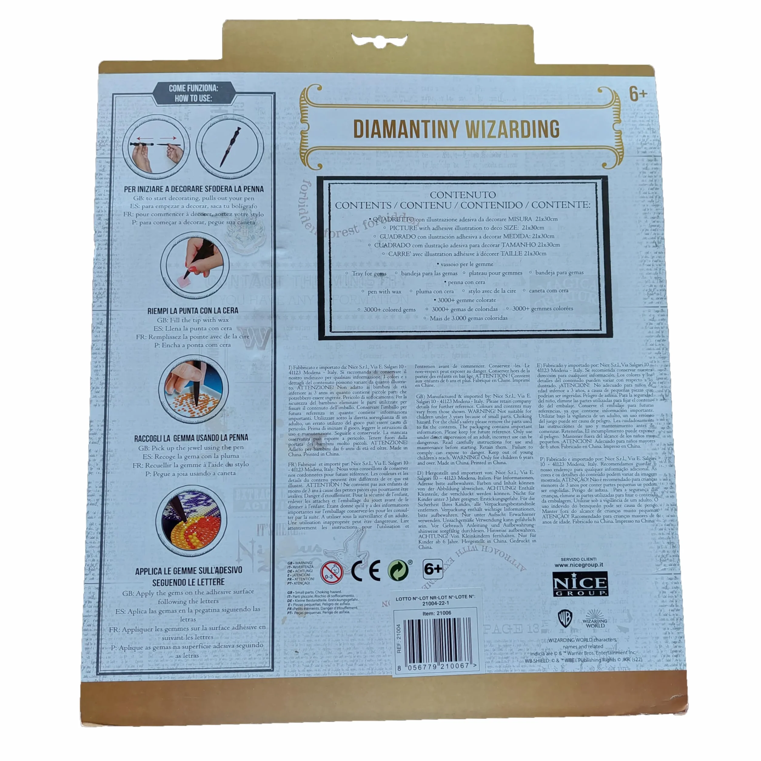 DIAMANTINY Harry Potter – Yume Fantasy Hermione – Kit crea il Mosaico, Attività Crystal Art, Diamond Painting, 1 Quadro A4
