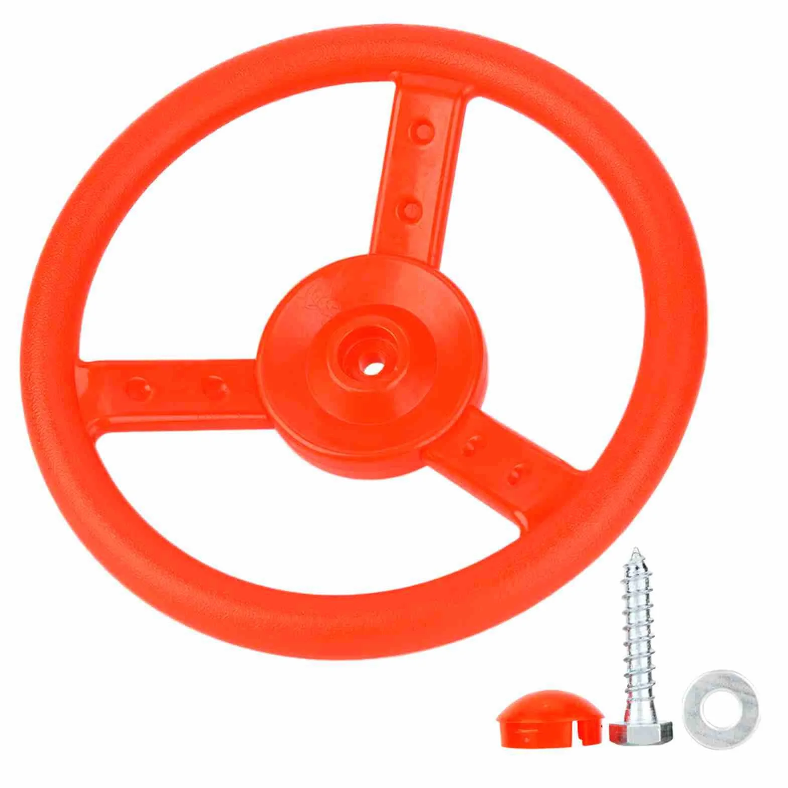 TOPINCN Volante in Plastica per Parco Giochi per Bambini, Robusto e Durevole, Ruota Liberamente per Altalena, Diametro Giallo da 10,4 Pollici, Adatto per Parco Giochi (rosso)