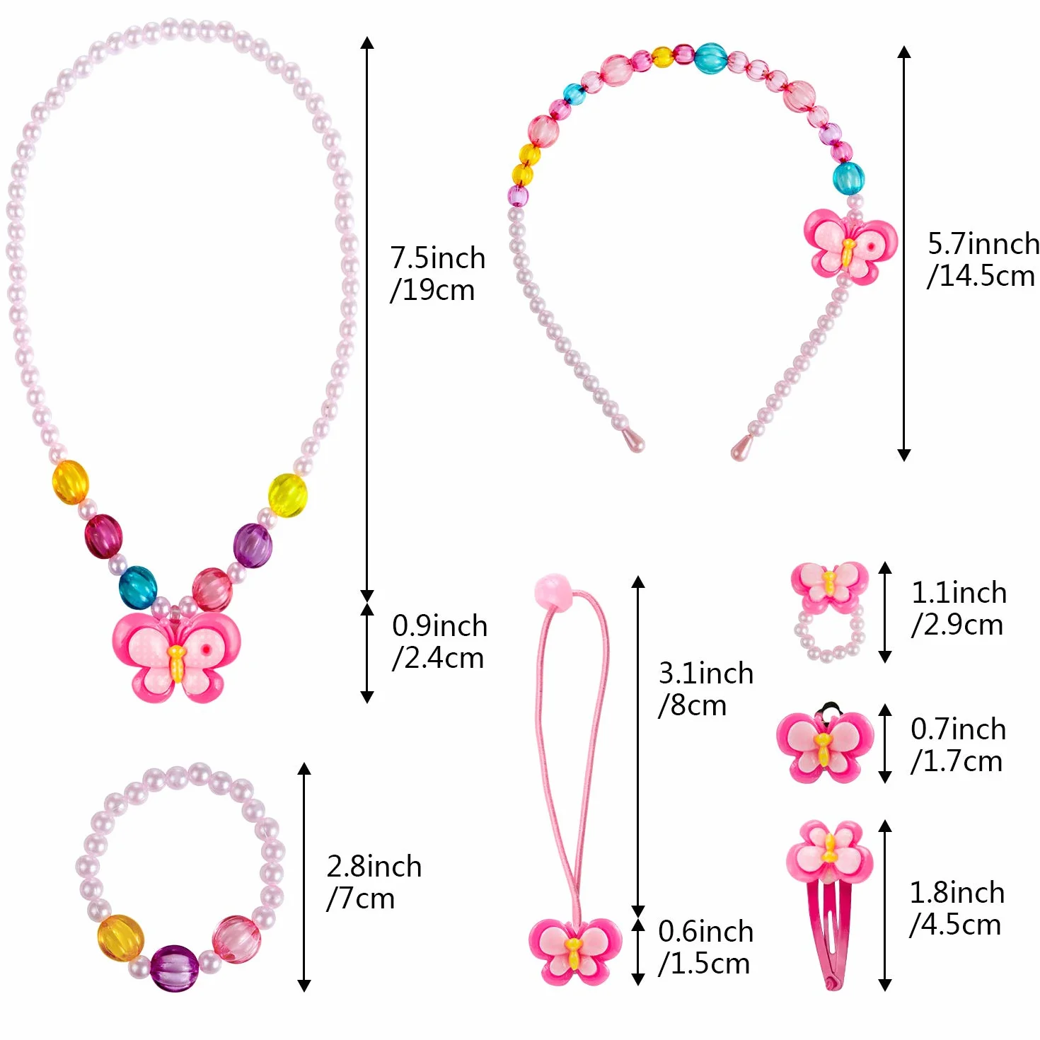 Comius Sharp Girls Princess Borse, Gioielleria per Bambini, Peluche Collana Bracciale Anello Orecchini Set, Borsetta Principessa Blue