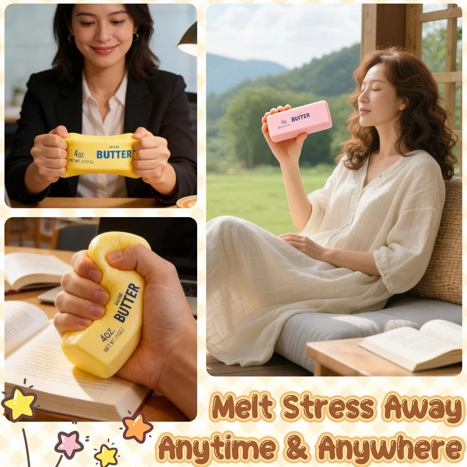 Butter Squishy Giocattolo Antistress in PU a Lenta Crescita per Bambini Adulti