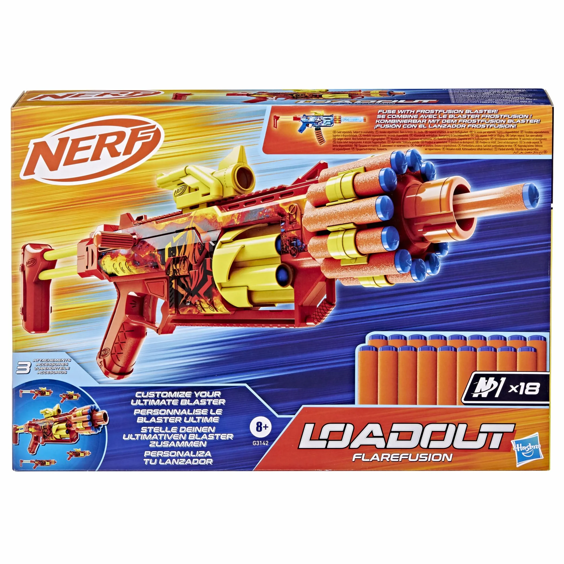Nerf FlareFusion e blaster N1, 18 dardi