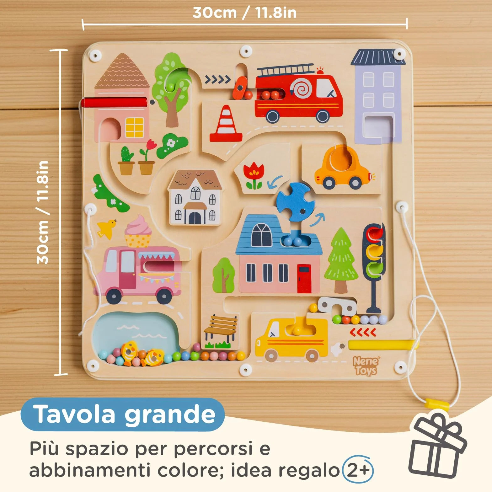 Nene Toys Labirinto Magnetico per Bambini 2+ Anni – Gioco Magnetico da Viaggio Busy Board Montessori