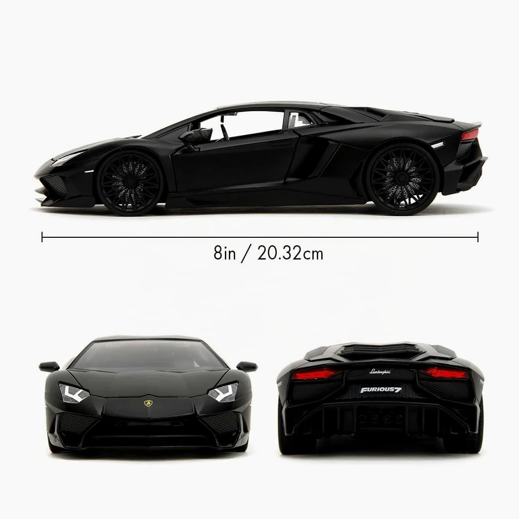 Fast & Furious JADA Toys SHAW'S LAMBORGHINI AVENTADOR modellino auto pressofuso, giocattoli per bambini e adulti, veicolo da collezione e da gioco, nero