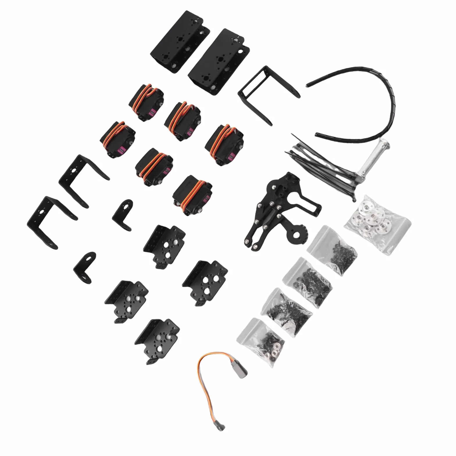 KIMISS Braccio Robotico 6DOF con Pinza in Alluminio, per Kit Educativo di | Robusto di ingranaggi in metallo, presa multidirezionale, ottimo per progetti fai-da-te, strumento didattico