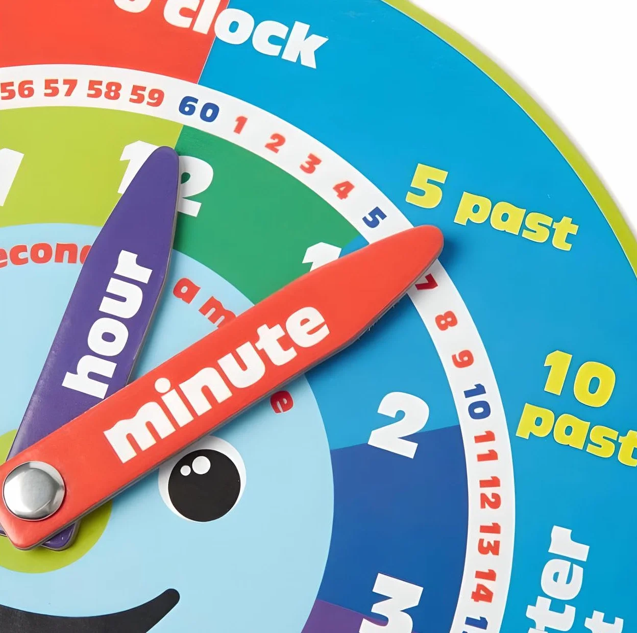 Morgan's Direct Orologio educativo con mani mobili e faccina sorridente. Facile da usare e resistente per i bambini piccoli, nonché portatile.