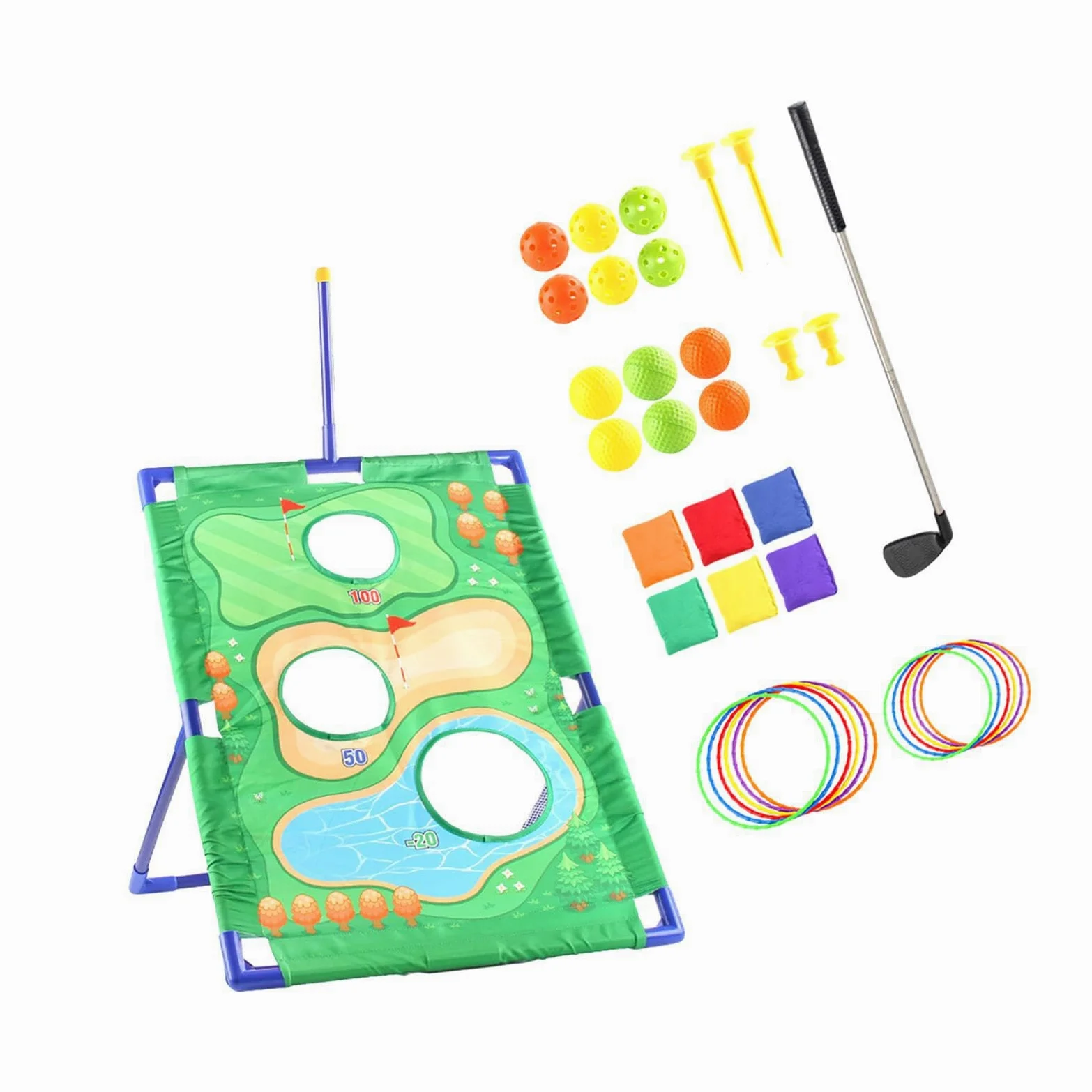 Gioco coinvolgente con sacchi di sabbia, lancio di giocattoli con tavola pieghevole per il mais e sviluppo di varie capacità motorie per bambini, gioco con sacchi di