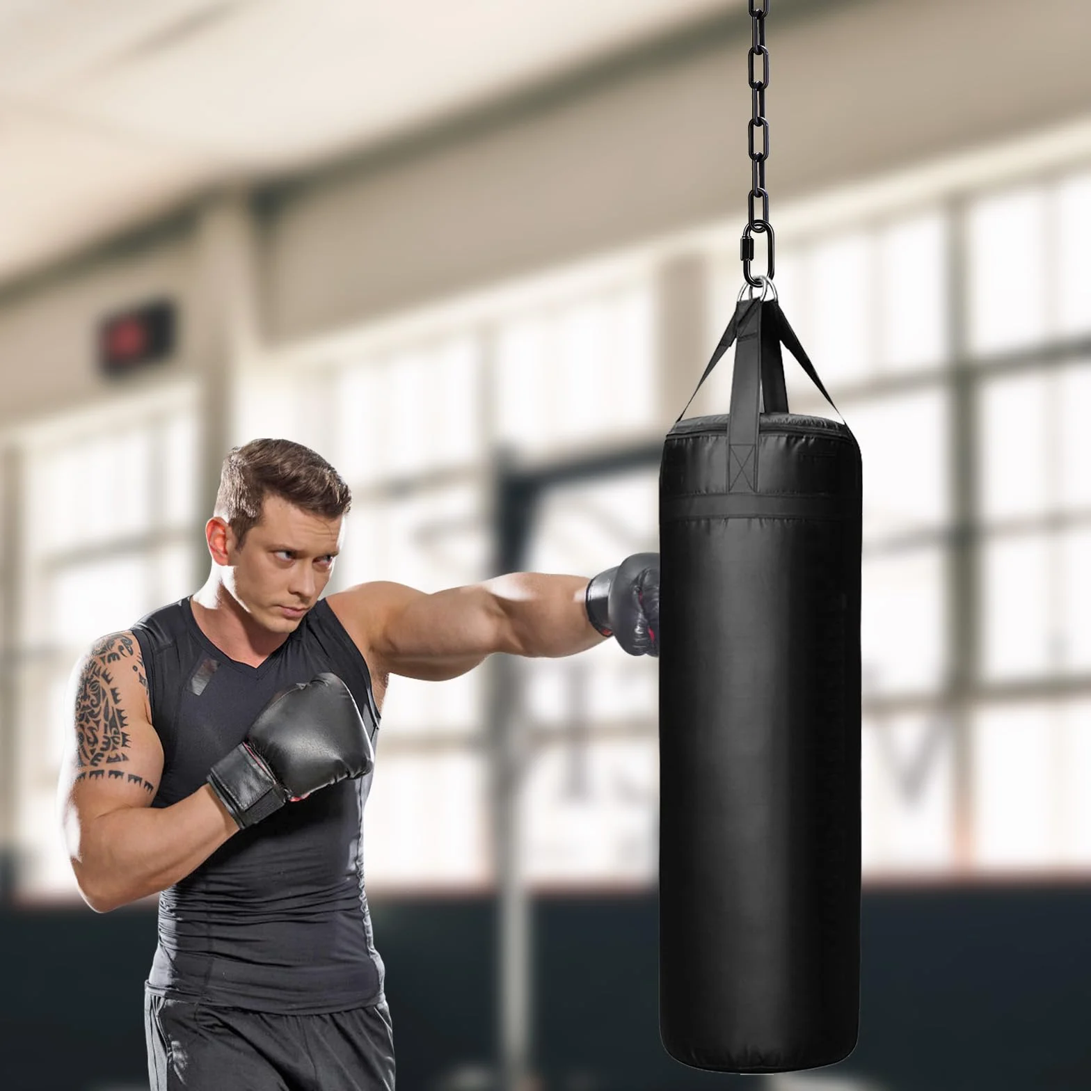 SELEWARE Confezione da 2 Catene sospese da 152 cm con 4 moschettoni, capacità 453,6 kg, Catene rivestite in plastica, Kit Hardware per Altalena, Sedia sospesa, Sacchi da Boxe, Palestra Interna ed