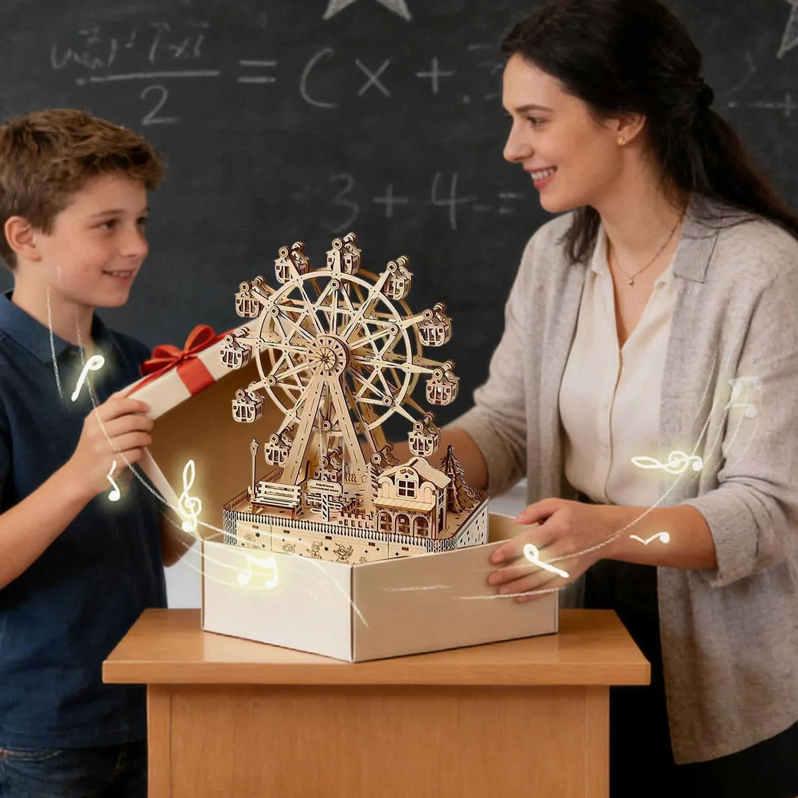 Puzzle 3D In Legno Per Adulti Artigianato Della Ruota Panoramica | 183 Pezzi con LED e Musica Kit di Costruzione in Legno Per Sollievo Dallo Stress Hobby Natale Uomini Donne Adolescenti
