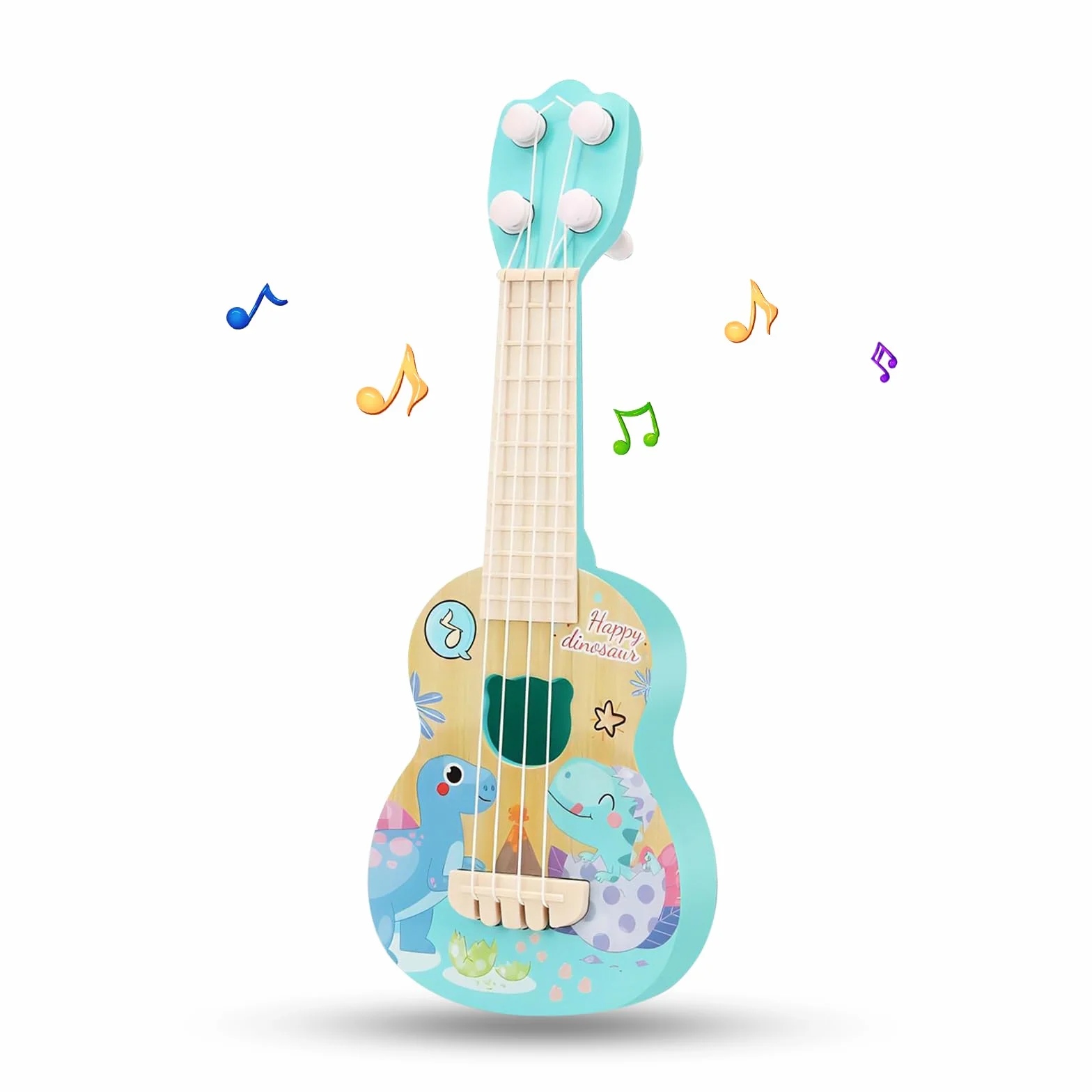 Ukulele per Bambini 26 cm 4 Corde Regolabili Strumento Musicale Educativo Dinosauri