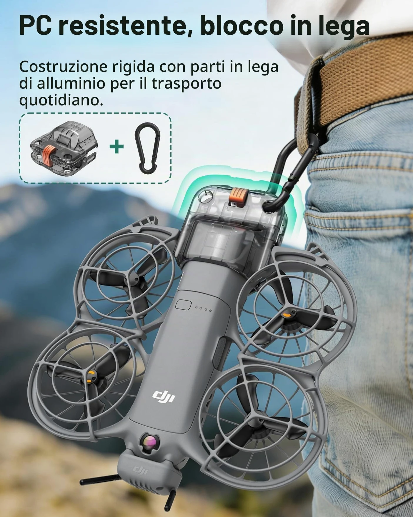 Protezione gimbal per drone DJI Neo 2 | Solo per DJI Neo 2, copertura cardanica compatta con moschettone per zaino, escursionismo, campeggio, viaggi e conservazione