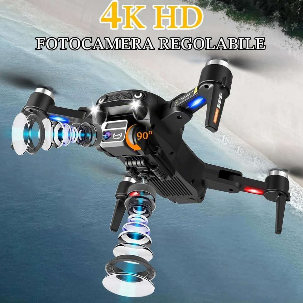 OBEST Drone con Telecamera 4K,Drone con Motore Brushless,Quadcopter Pieghevole FPV,Evitamento Attivo Degli Ostacoli a 360°,Giocattoli e Regali per Bambini e Adulti