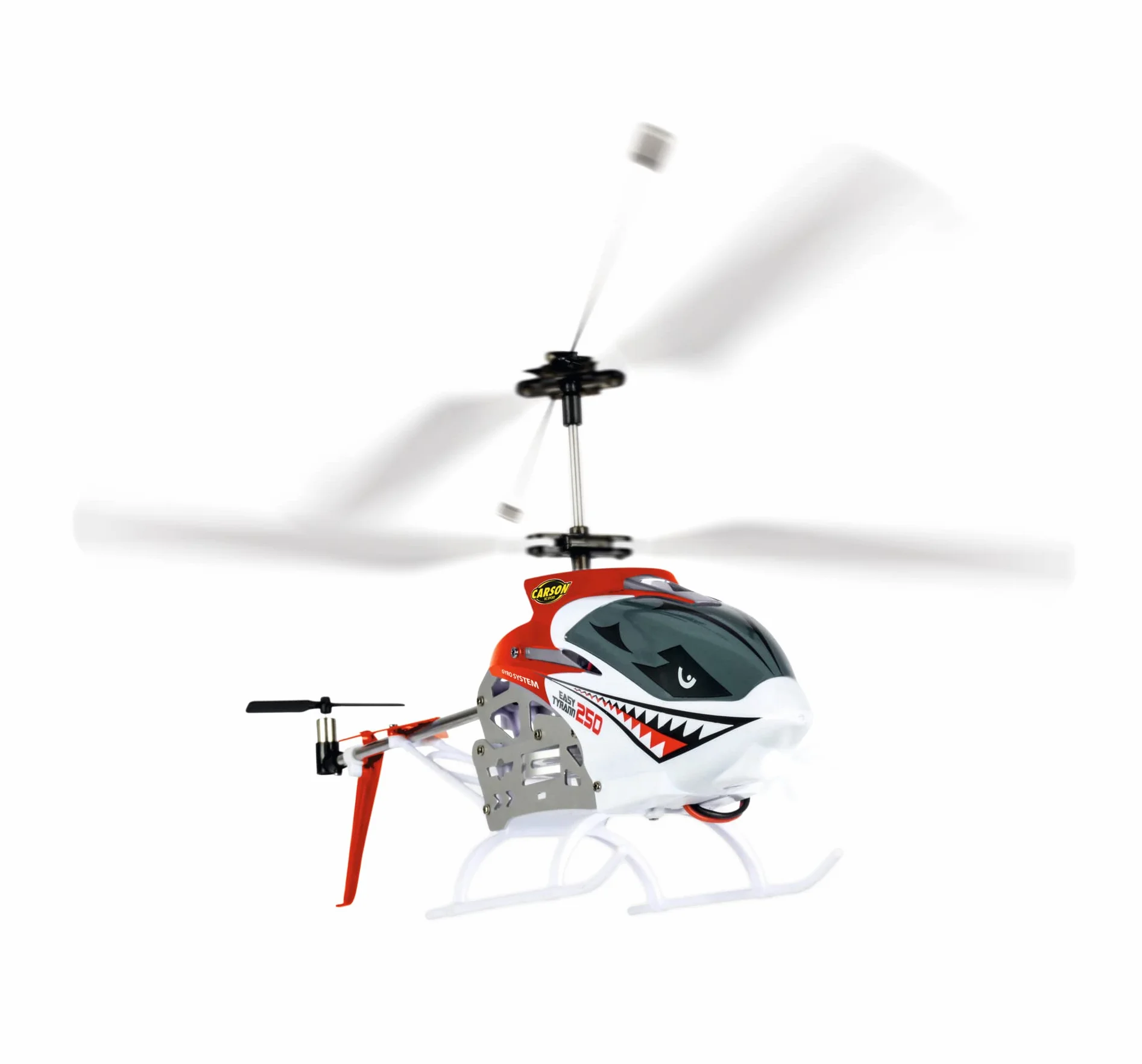 Carson 500507161 Easy Tyrann 250 rosso - Elicottero telecomandato, robusto modello RTF (Ready to Fly) per principianti, batterie incluse, per bambini dai 12 anni in su