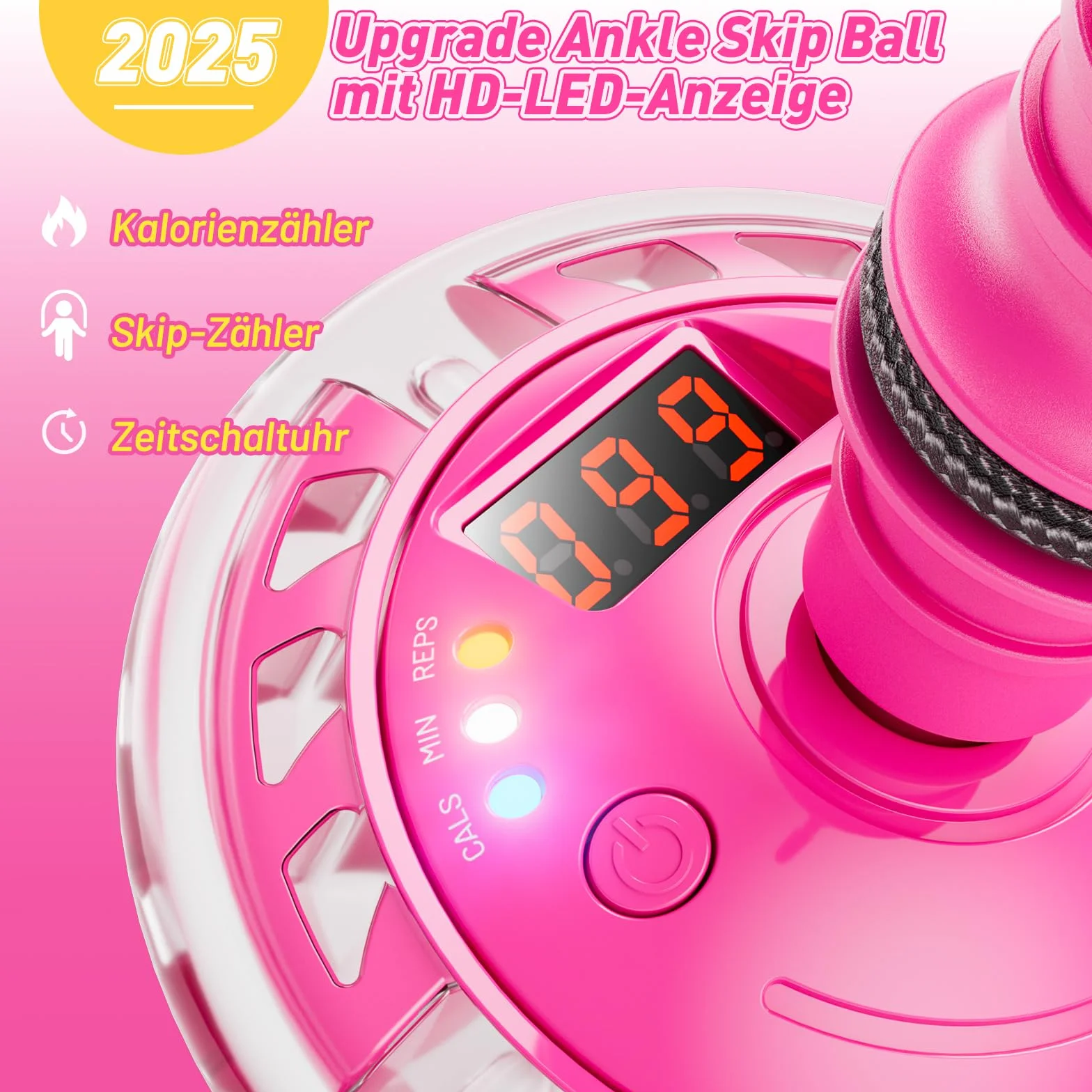 Hot Bee Bambini Anello Saltellante Luminoso con Contatore, Timer, Contatore di Calorie, Giocattolo Regalo per Ragazze 6 7 8 9 10 11 Anni, Ruota Oscillante Ricaricabile, Natale, Compleanno Rosa