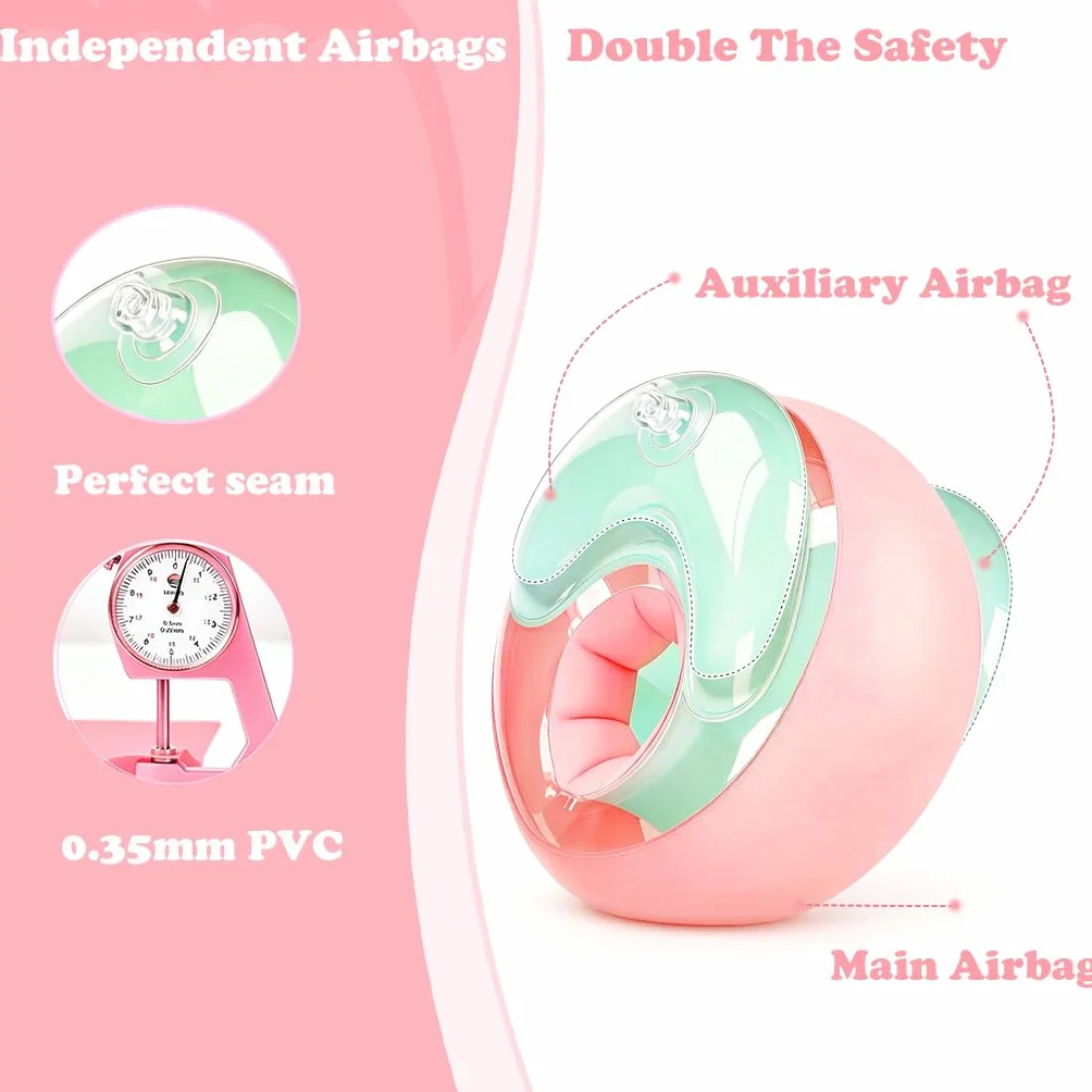 WYRIAZA Braccioli Bambini 1-6 anni Braccioli Bambini con 3 Airbag Indipendenti Rotondi Comodo Design Antiscivolo 5-20KGS