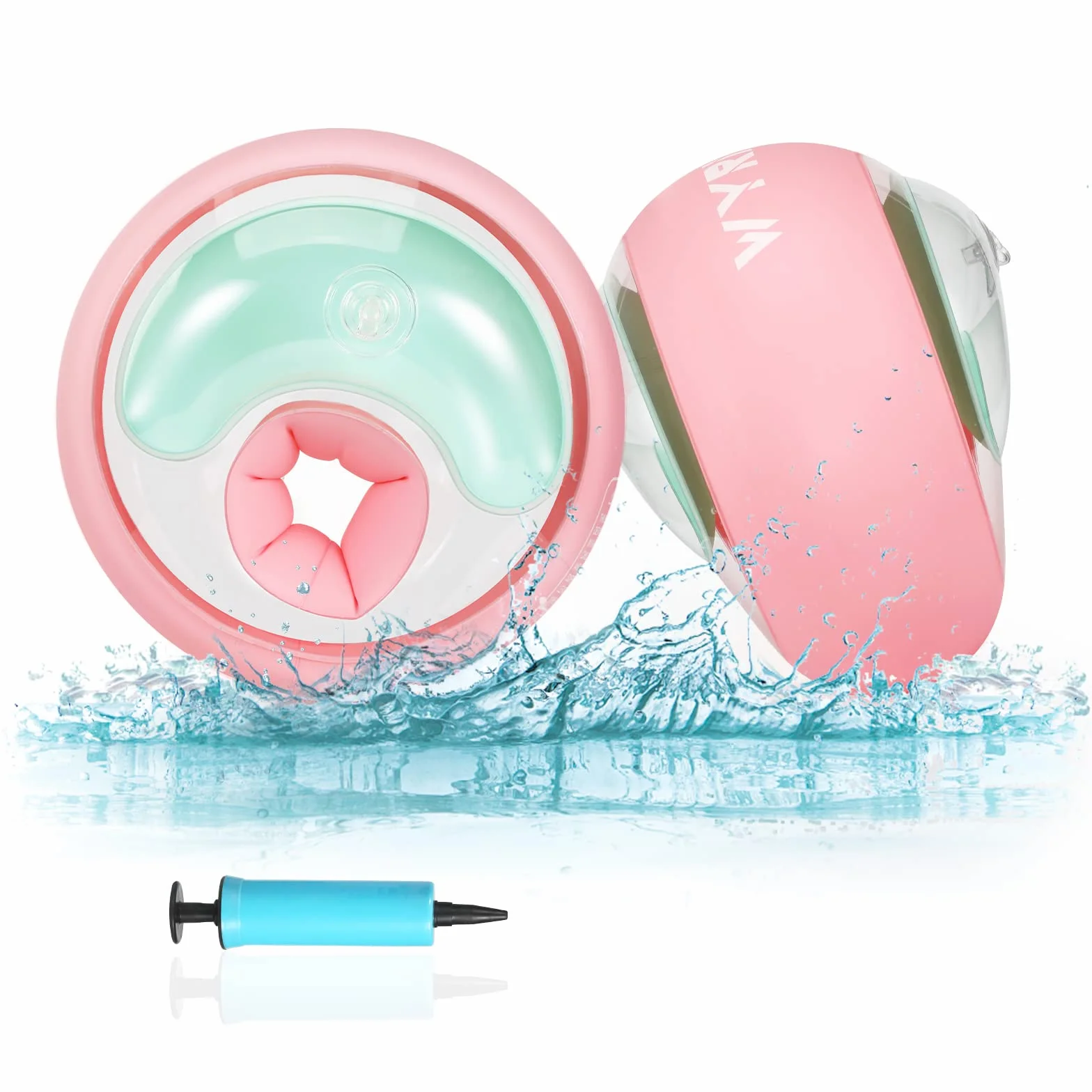WYRIAZA Braccioli Bambini, Braccioli Gonfiabili Mare Bambino 1-6 Anni, 6-20Kgs| Braccioli con 3 Airbag Indipendenti (XS, S, Rosa)