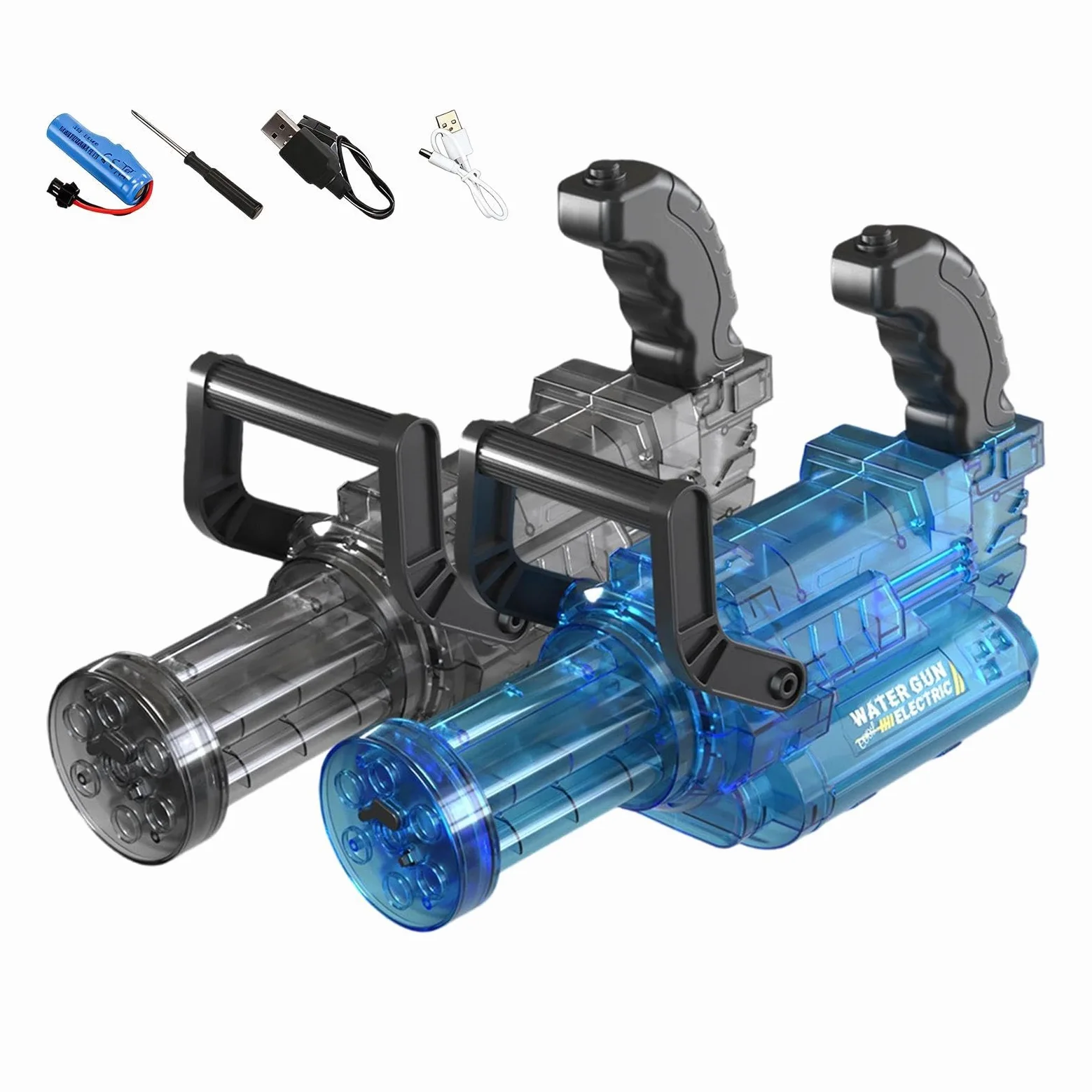 Sparatore d'Acqua Elettrico Sparacqua elettrico con funzione | Giochi per Battaglie con Acqua con Effetti di Luce e Fiamma per Bambini Giardino Feste Estive Spiaggia