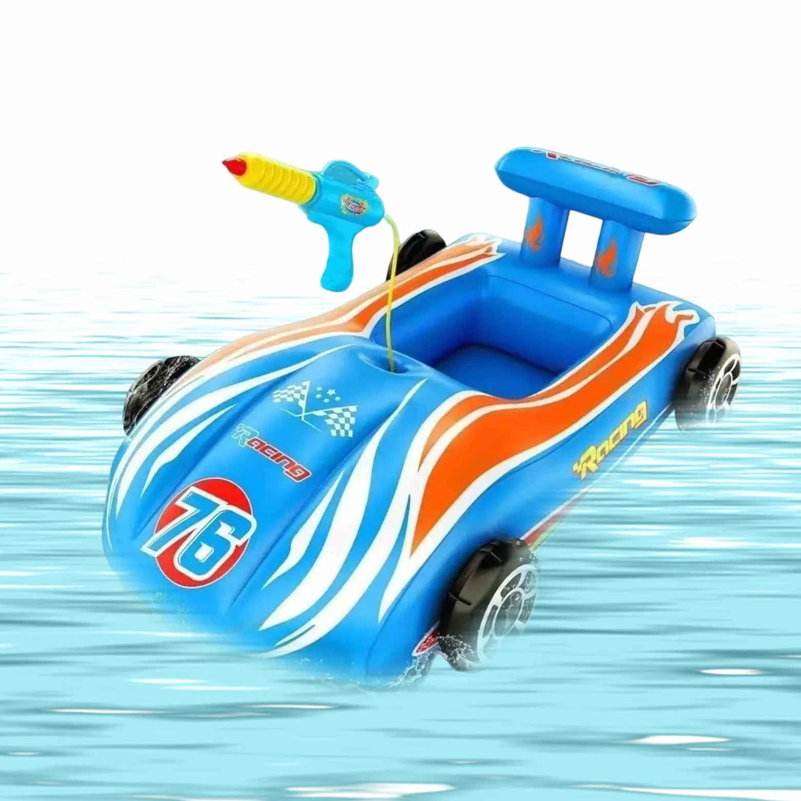 Galleggiante Auto per Bambini Gonfiabile Estivo | Salvagente a Forma di Cartone Animato per Bambini, Feste in Piscina, , Giardino, Campeggio, Laghetto