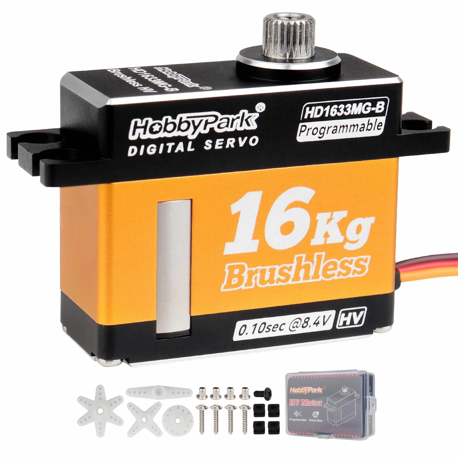 Hobbypark RC Aereo Servo Brushless All Metal Gears 16kg High Torque Digital Servo per RC Aircraft Airplane Fixed-Wing Servos