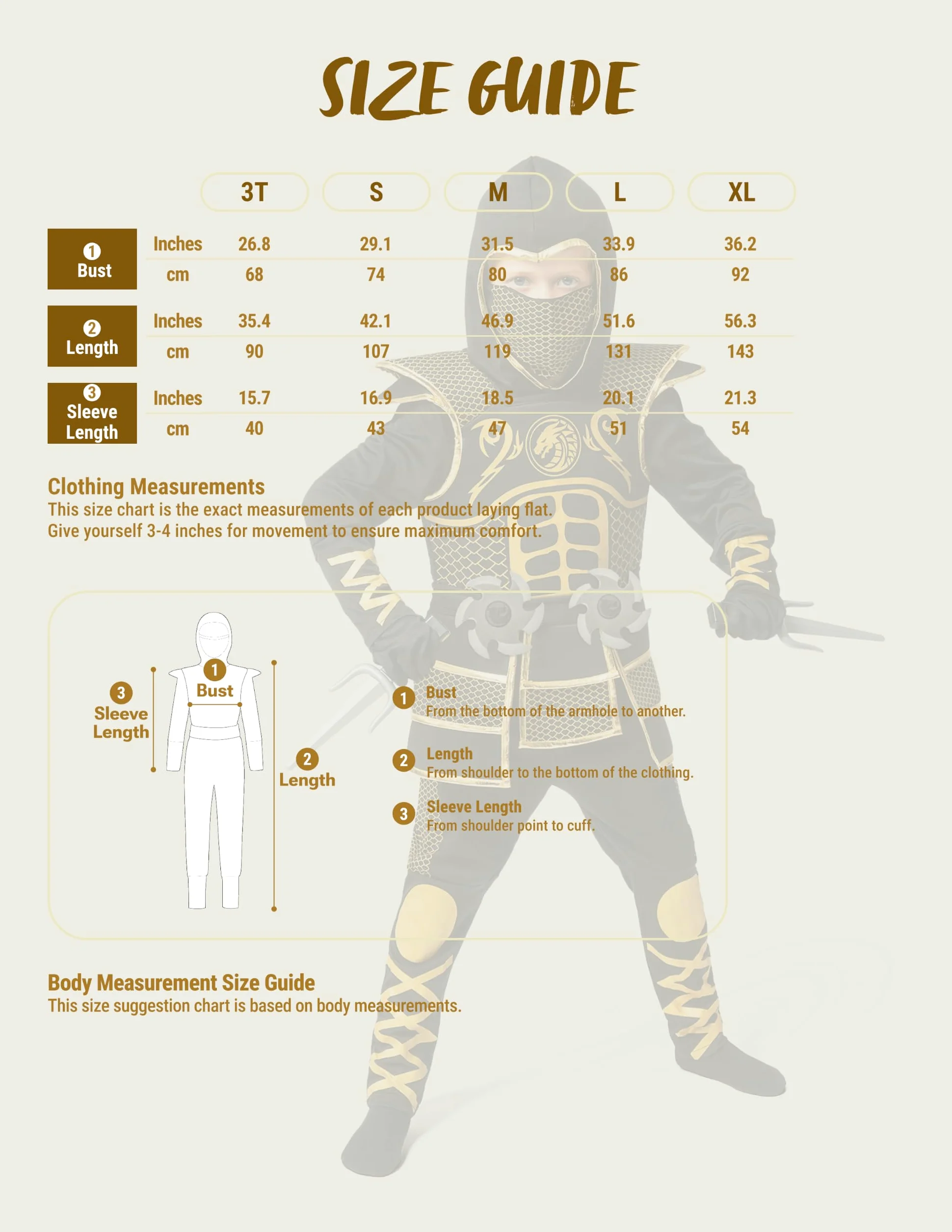 Spooktacular Creations Costume Ninja d'oro per ragazzi, set di costumi Ninja per bambini con armatura d'oro e modelli per Halloween Costume Ninja Dress Up Party