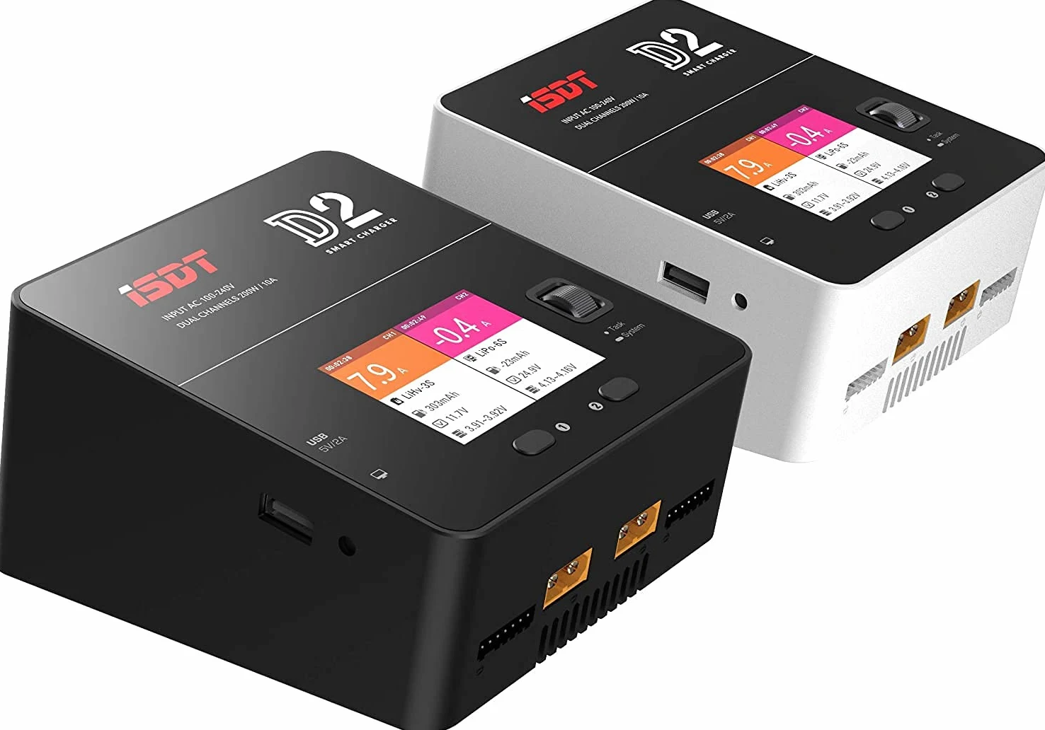 ISDT D2 Mark 2 200 W 12 A Alimentatore di rete Lipo Batteria Equilibratore AC DC Dual per modelli Rc 1-6S Li-ion Life NiCd NiMH LiHV PB