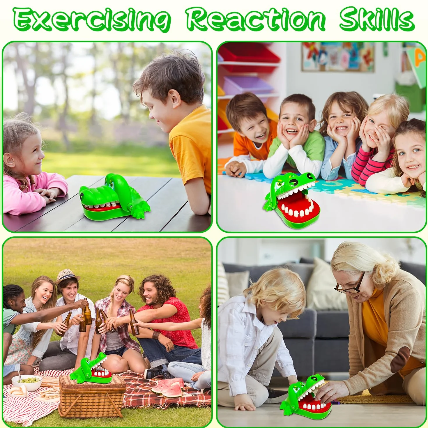 Piccoli Denti di Coccodrillo Giocattoli Gioco per Bambini, Coccodrillo Giocattolo, Coccodrillo Mordere Dito Dentista Giochi Divertenti Giocattoli, Gioco di Feste Regalo per Bambini Adulti