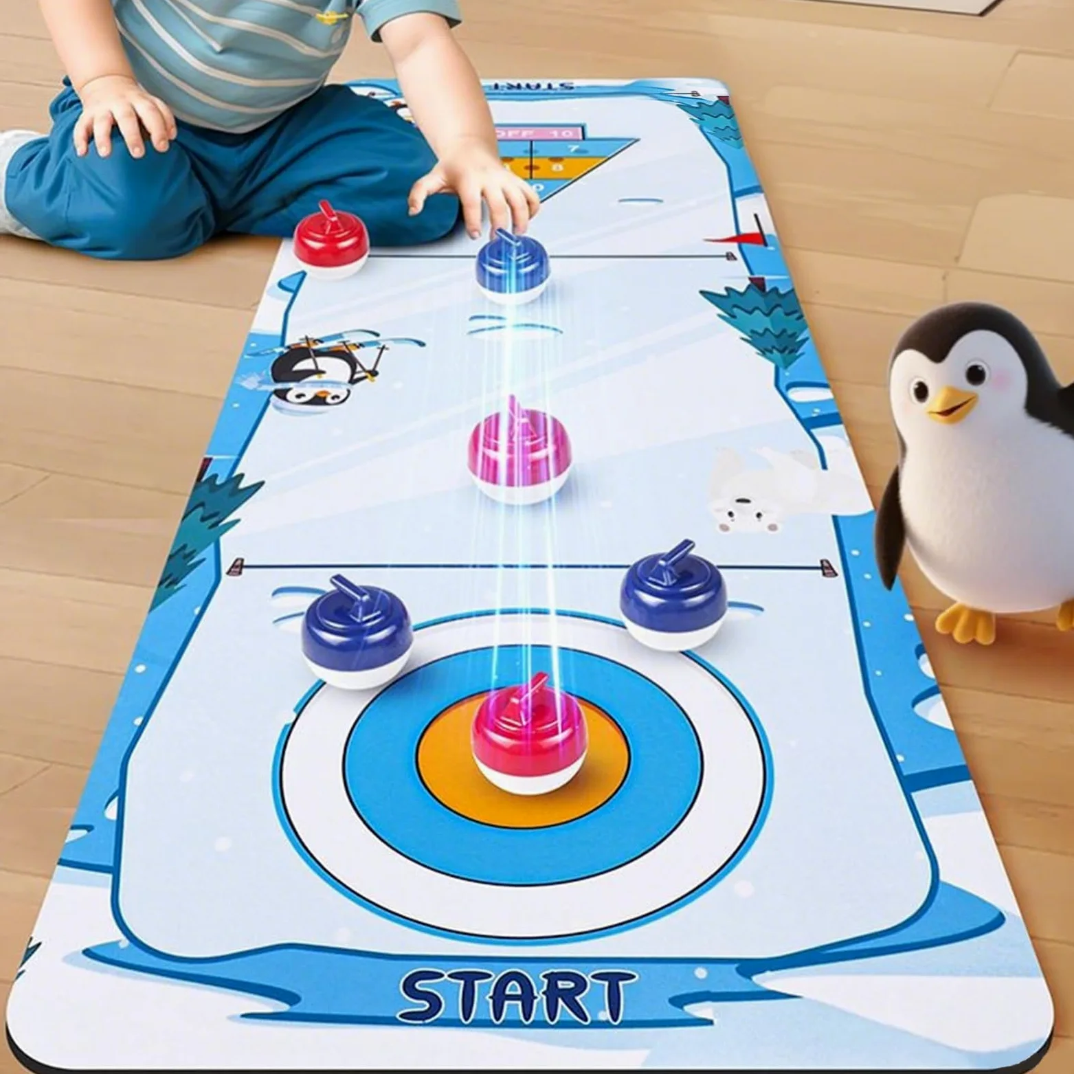 Gioco Curling,Set Combinato Bowling Per Tavolo | Divertente e Portatile per Tutti Appassionati Amici Famiglia Adulti Bambini