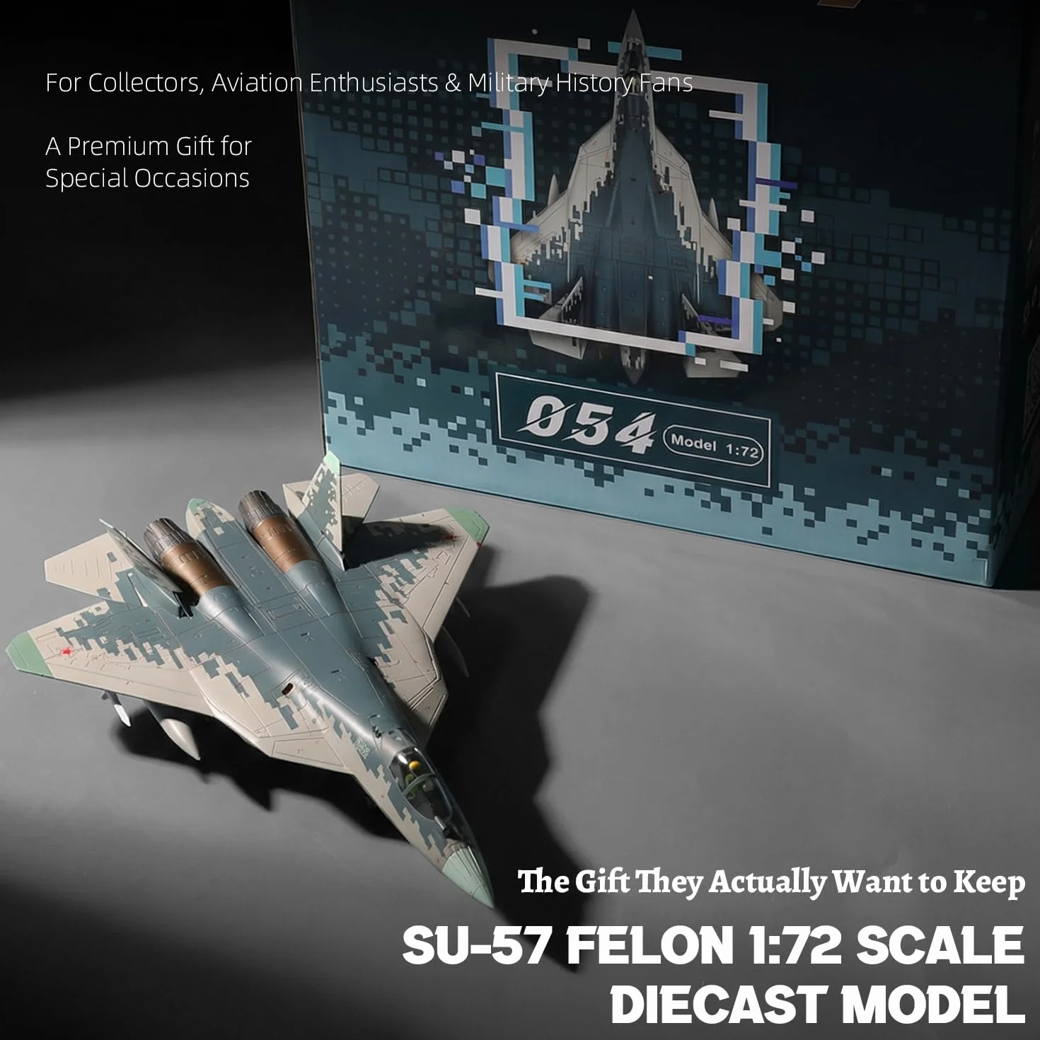 NUOTIE Sukhoi Su-57 Felon 1/72 Metal Diecast Model Russian Fifth Generation Fighter Aircraft Military Collectible
