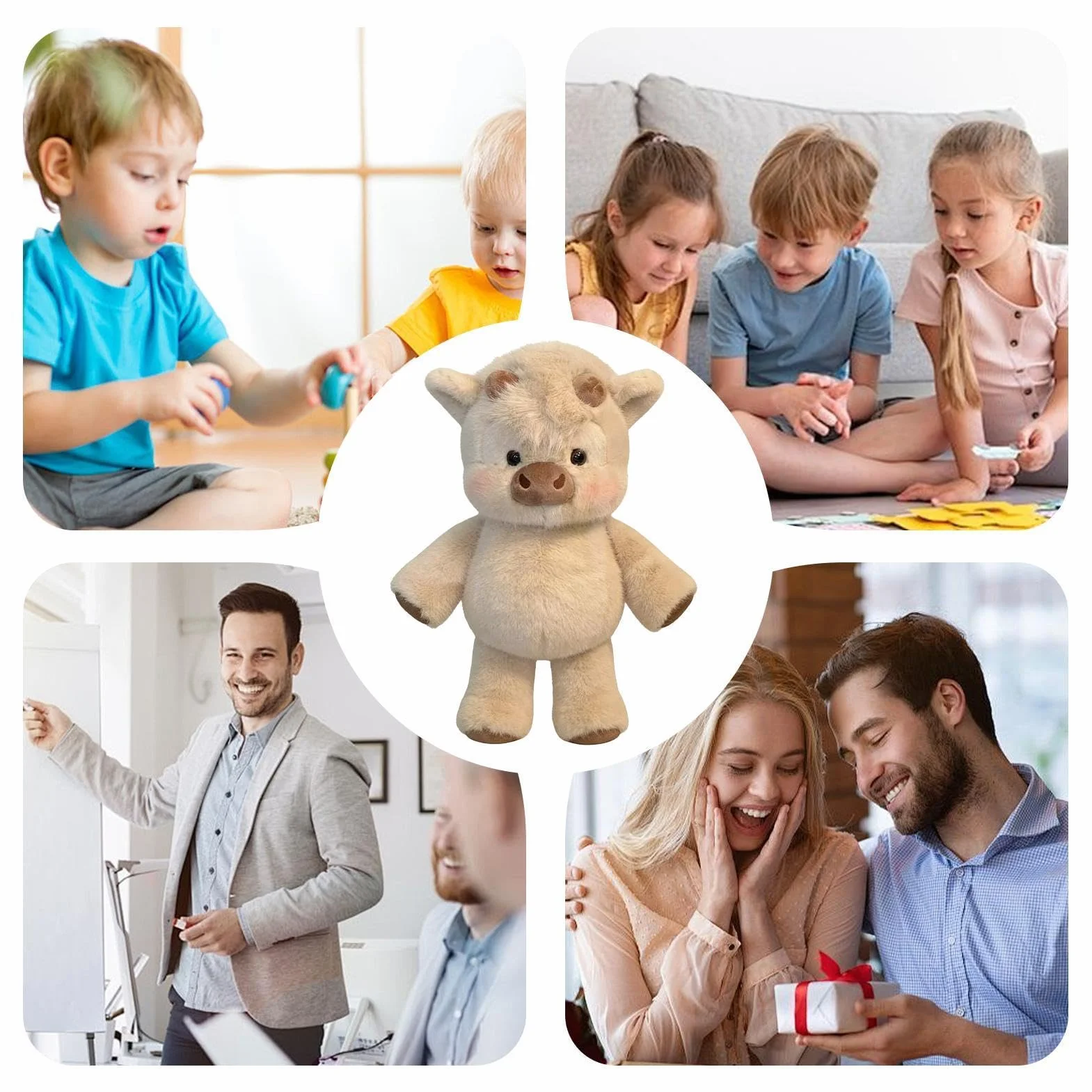 Generico Peluche Che Corre, 45cm Peluche di Muccas delle Highlands Che Corre, Running Highland Cow Plush, Alleviare Lo Stress, Peluches Interattivo Con Gambe Mobili Per Ragazzi E Ragazze