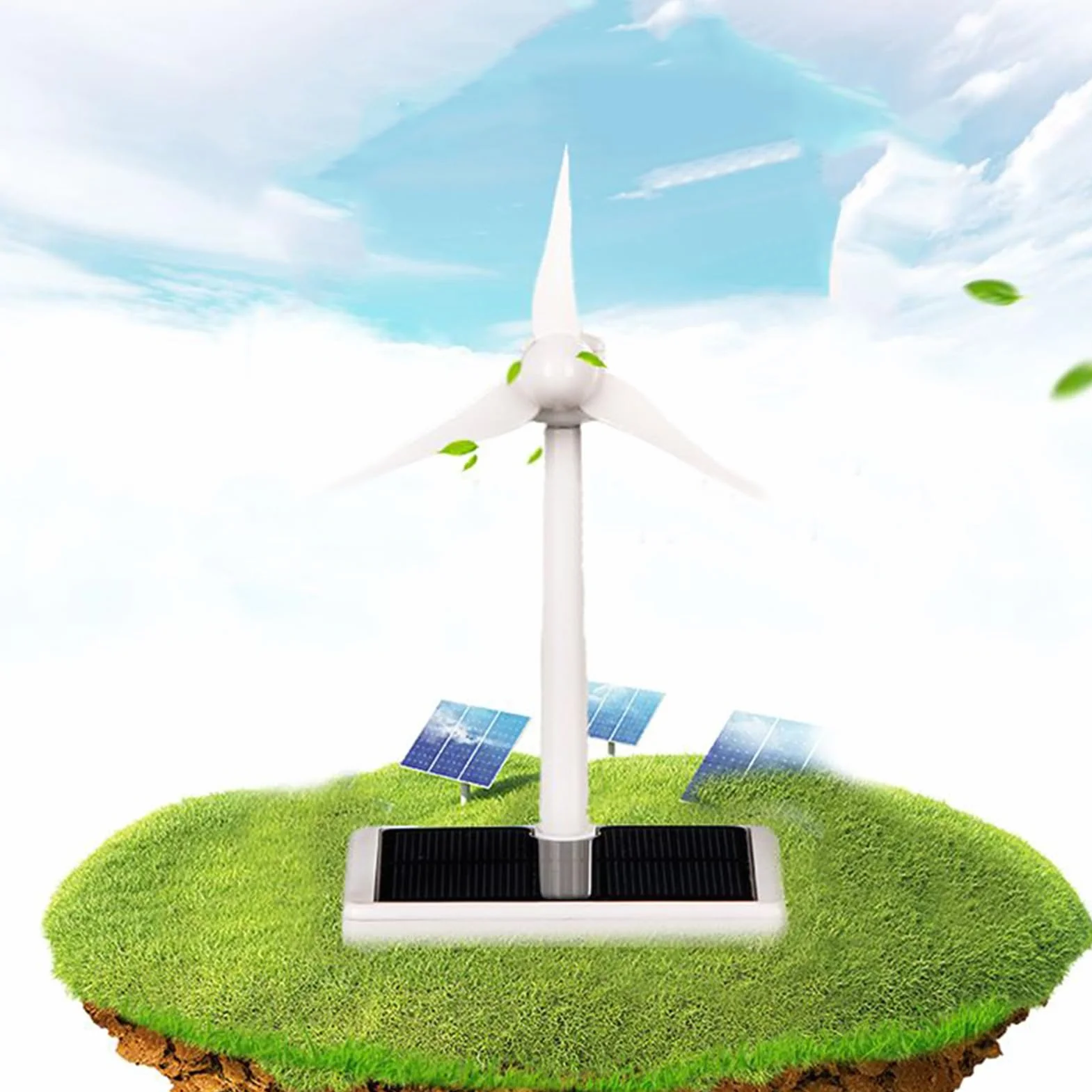 Mulino a vento ad energia solare kit scientifico energie rinnovabili ornamento rotante scrivania pannello fotovoltaico