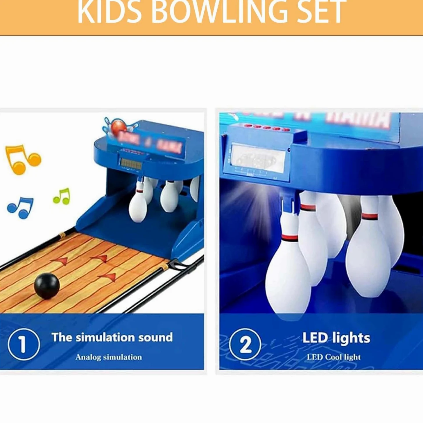 Pista Da Bowling Per La Casa, Set Da Bowling, Gioco Di Bowling Elettronico, Console Per Giochi Sportivi Di Bowling Per Interni, Reset Automatico/Effetti Sonori Di Simulazione(3.5m)