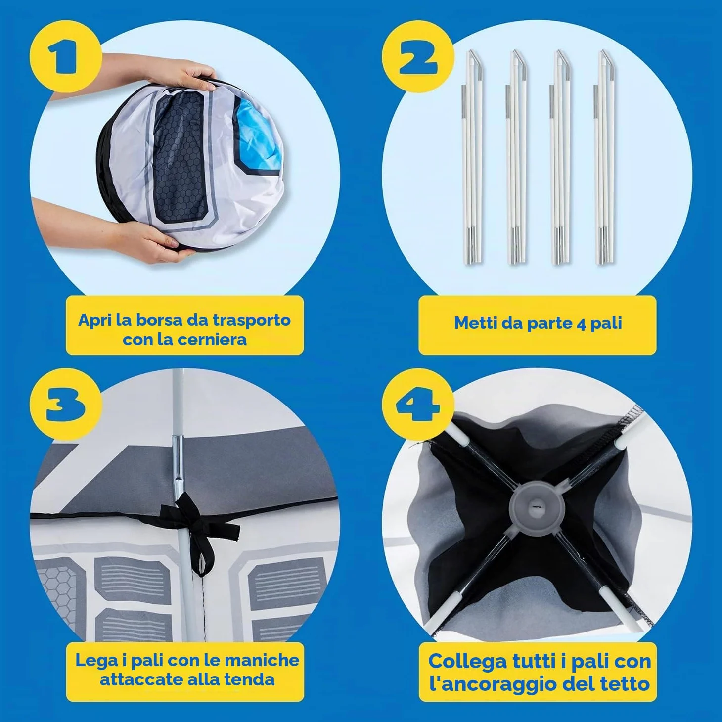 JOYIN Tenda per Bambini Razzo Spaziale Pop Up, Portatile Pieghevole Space per Interni ed Esterni