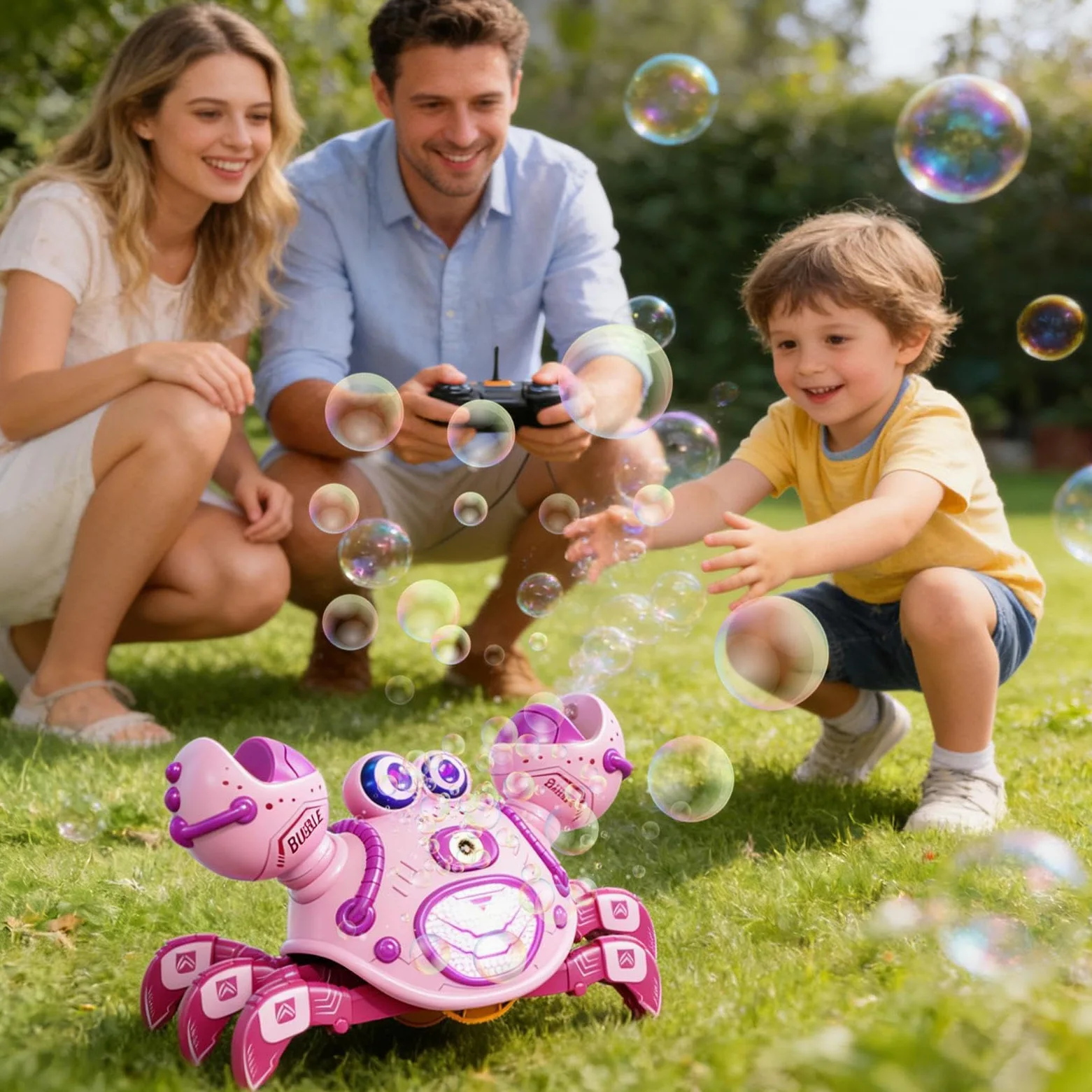 Giocattolo Strisciante Con Telecomando Interattivo Elettrico Ricaricabile | Granchio che Cammina Giocattolo a bolle per Bambini per Casa Scuola All'aperto Viaggio Spiaggia Compleanno Festa