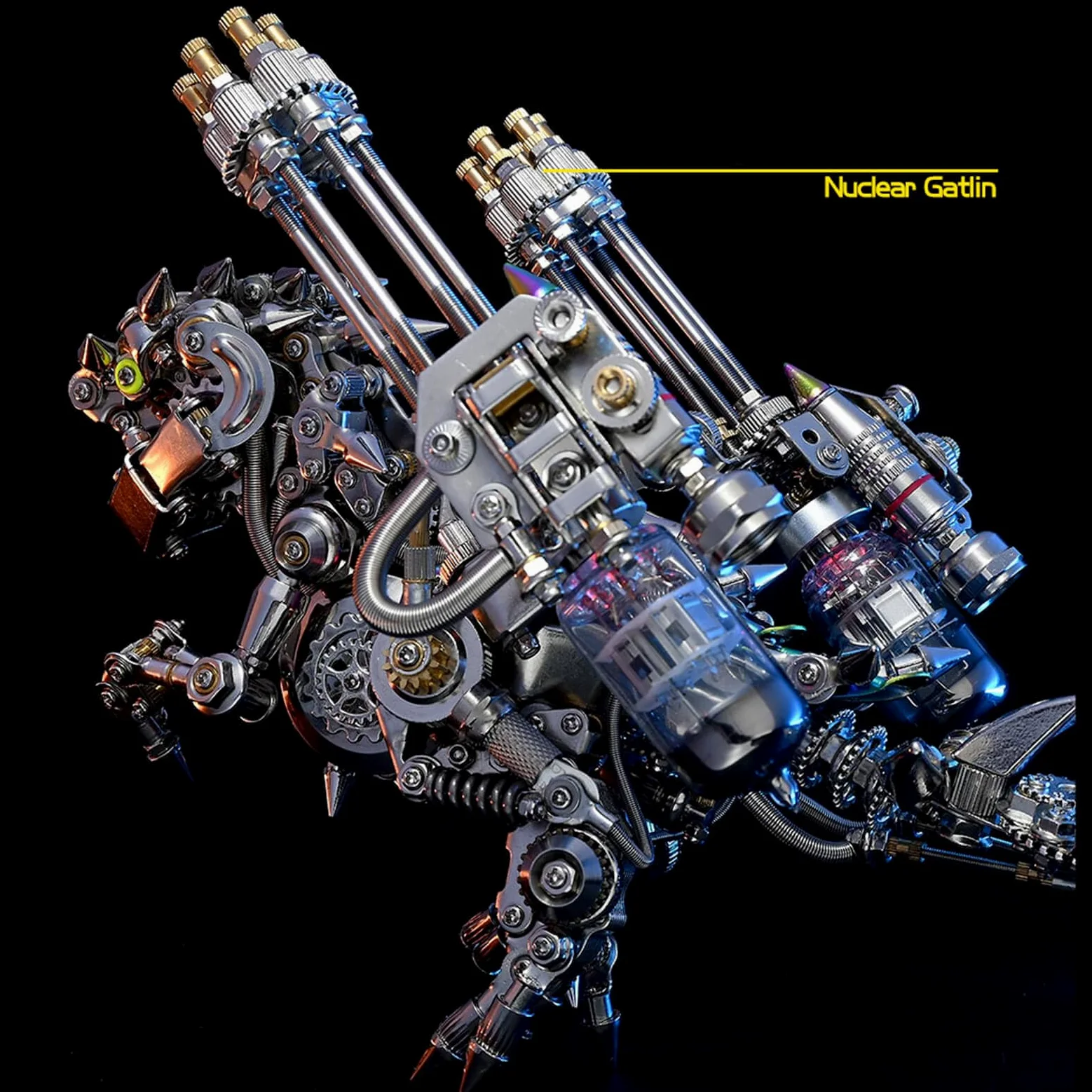 Kit di puzzle 3D in metallo dinosauro - Modello Steampunk T-Rex con ali e opzioni Gat-ling - Set di montaggio fai da te in acciaio inossidabile - Perfetto per adulti, appassionati di artigianato e
