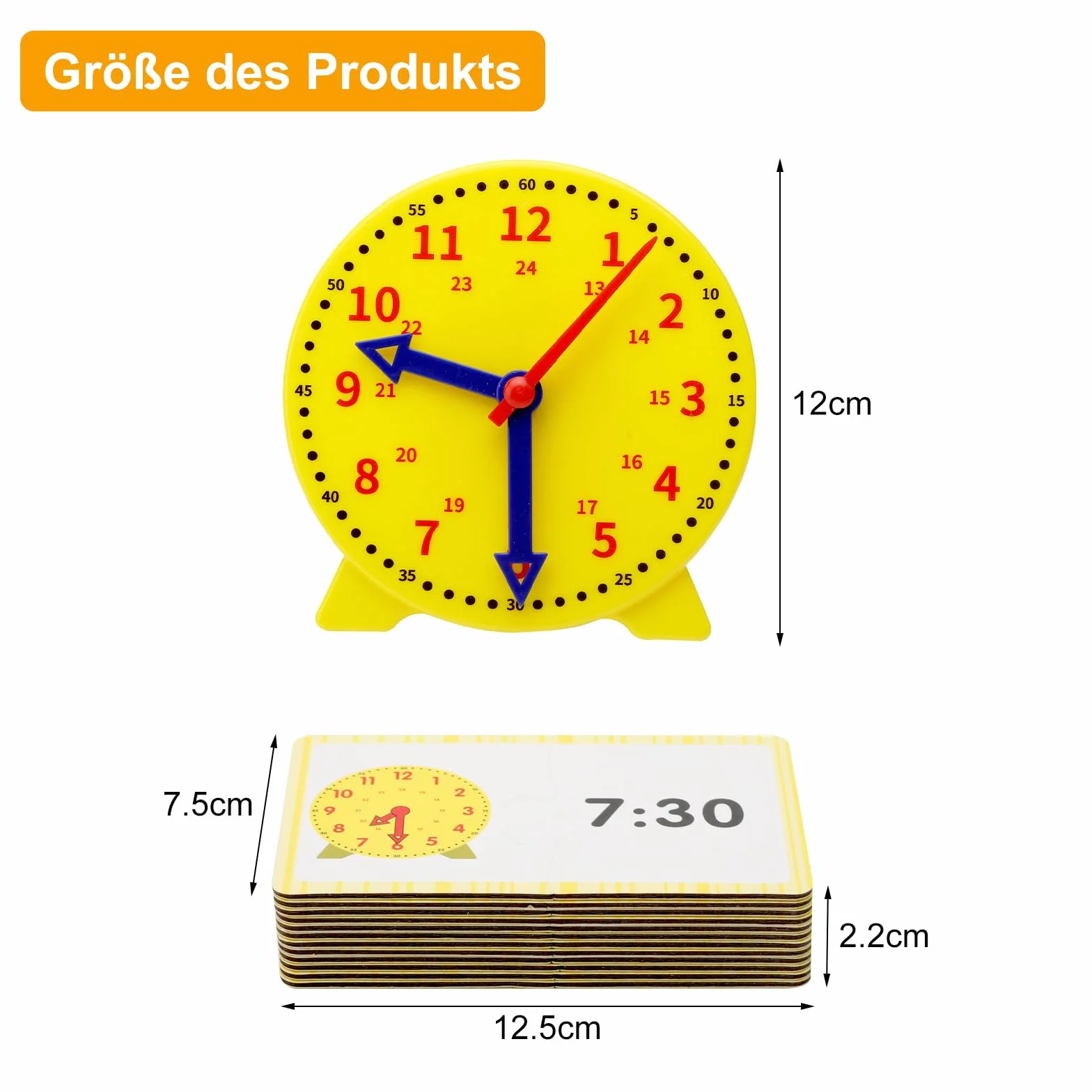APOMOONS Orologio Educativo, Giocattolo per Lapprendimento con Lancette delle Ore E dei Minuti,Orologio Didattico per Imparare A Leggere L'Ora per Ragazzi,Ragazze