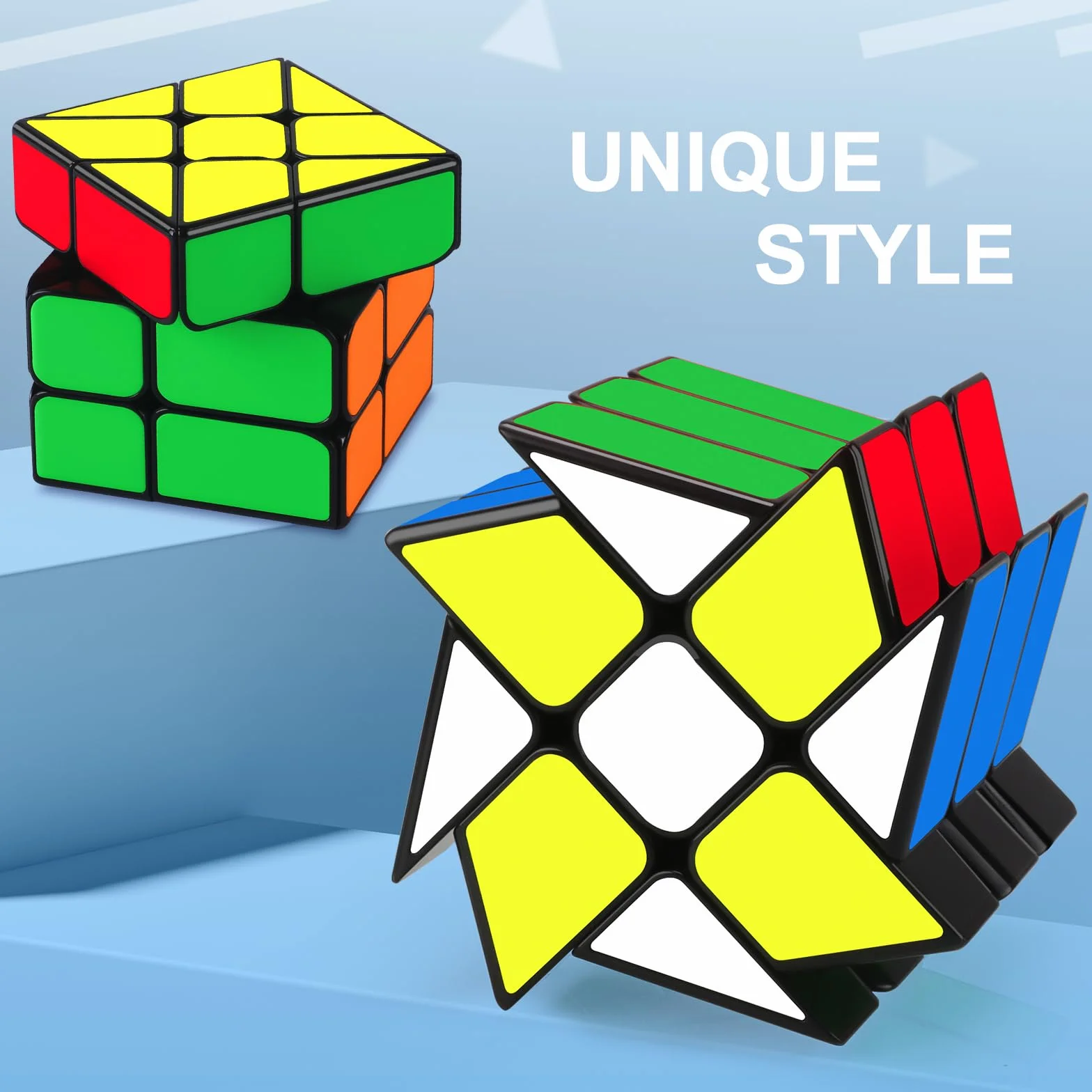 Maomaoyu Fenghuolun Cubo Magico Strani, Speed Cube Originale Adesivizzati, Giocattoli e Regali per Bambini e Adulti