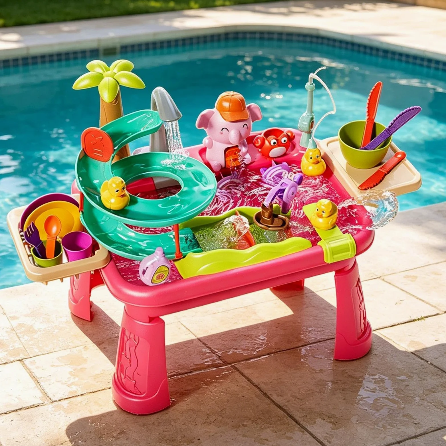 Giocattolo per Bambini con Acqua Corrente Lavastoviglie Giocattolo | Lavello da Cucina Giocattolo per la Pesca e Giochi Acquatici al Coperto all'Aperto in Giardino Cortile Spiaggia