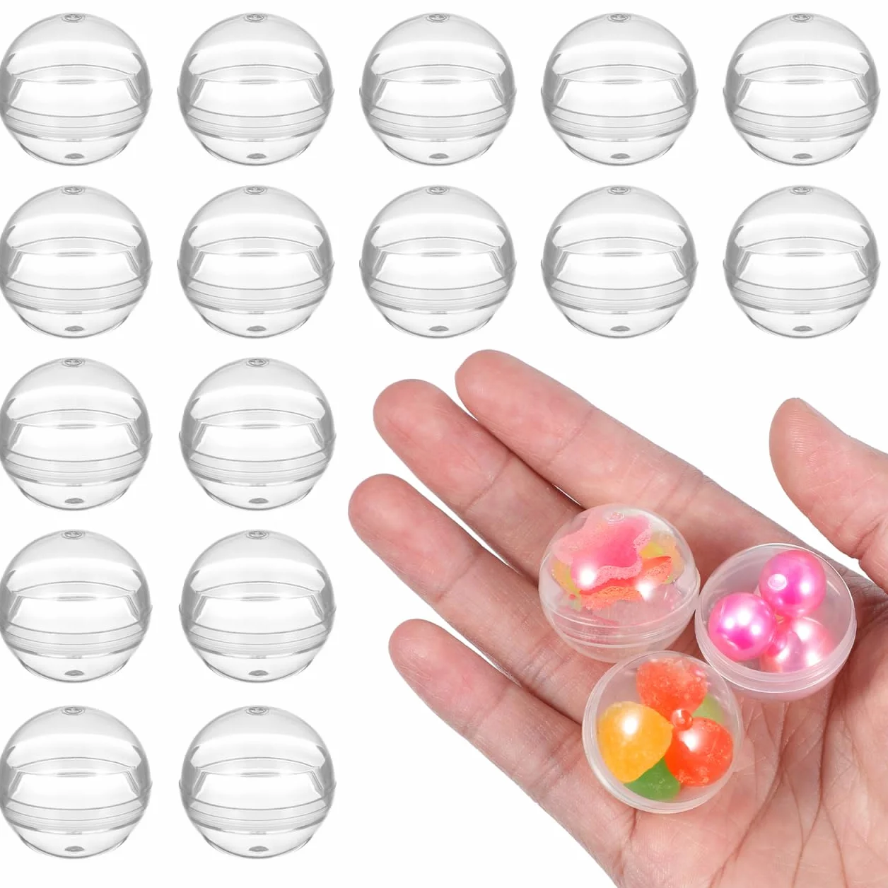 Healifty - Set di 100 palline di Natale in plastica trasparente da riempire - 2,8 cm