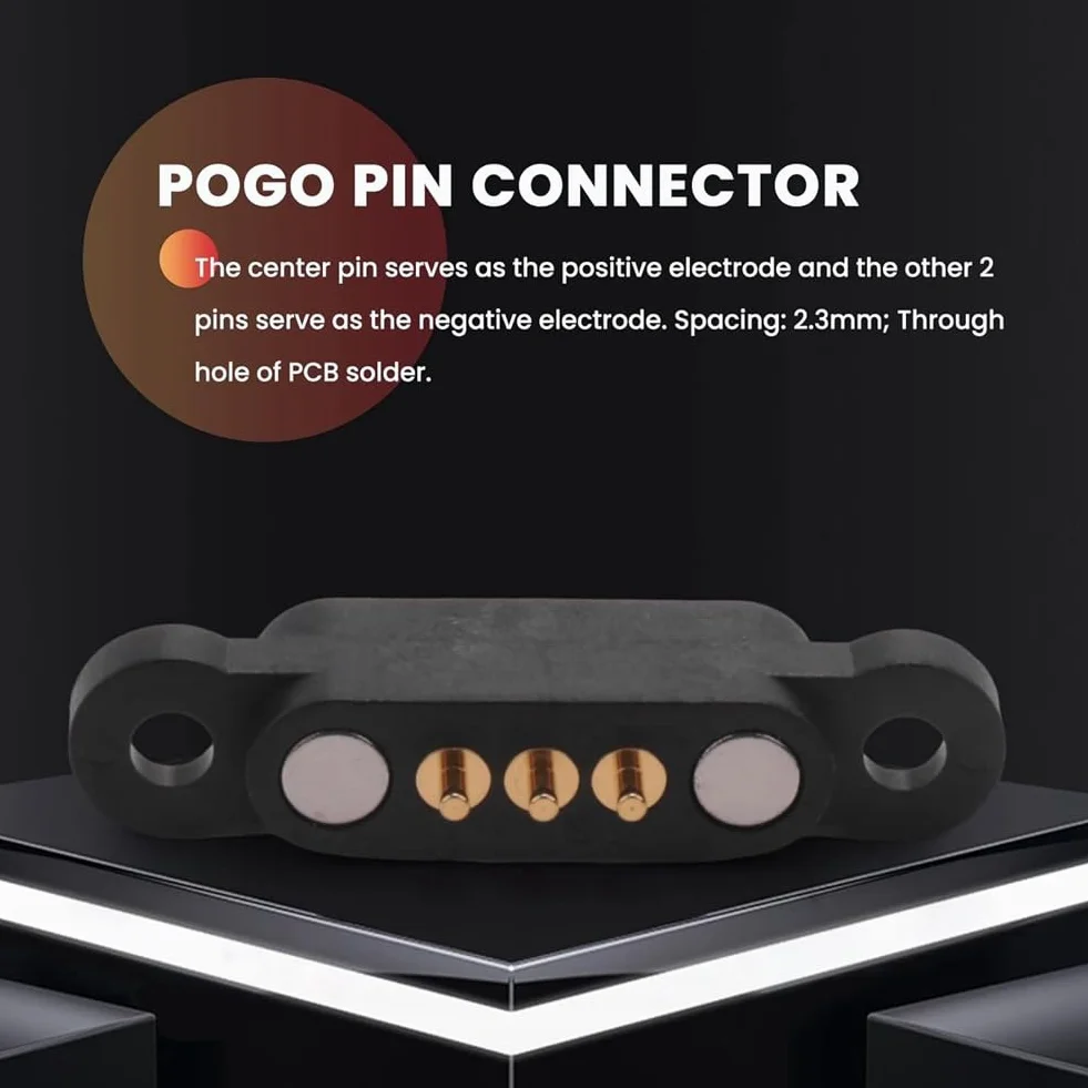 20 paia di connettori Pogo magnetici a molla a 3 pin, 3 posizioni, da 2,3 mm, fori incrociati, sonda , parti di ricambio accessori