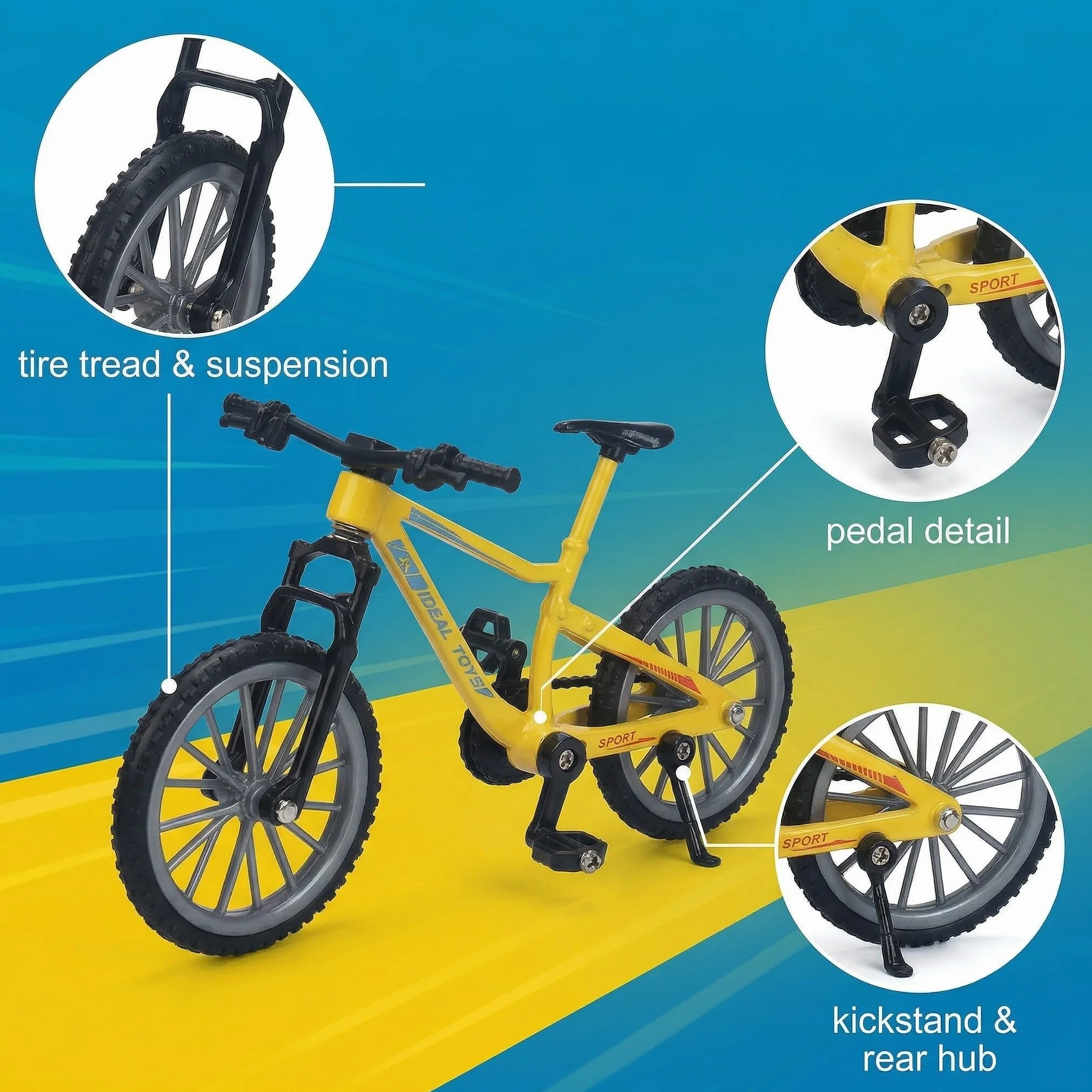 Giocattolo Mini Bici, 2 Pezzi Modellino di Bicicletta in Lega, Modello Mini Bici, Finger Mountain Bike, Della Bicicletta Della Lega Modellin Per l'insegnamento, Ufficio, Club, Casa
