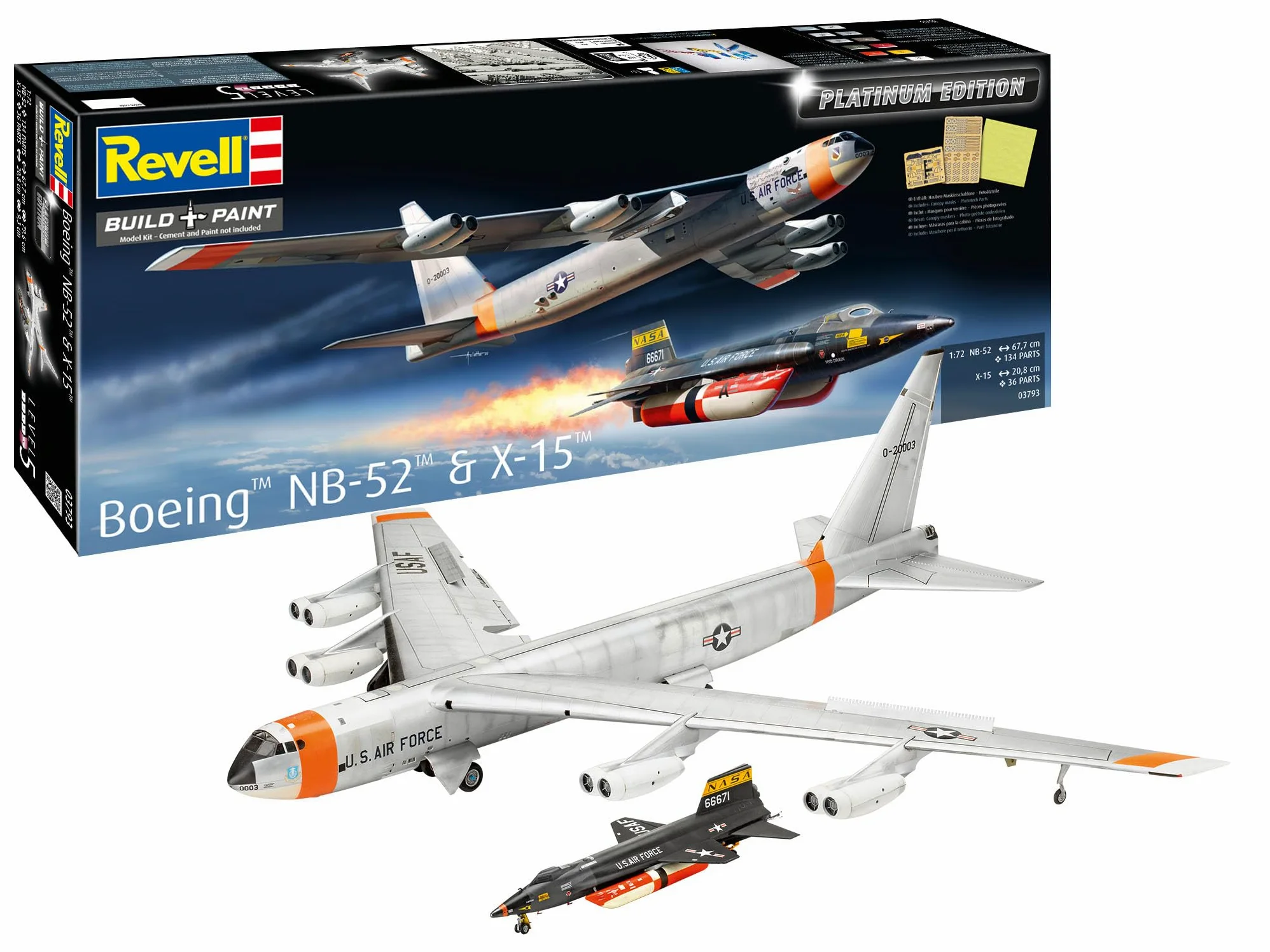 Revell 03793 B-52D Stratofortress Platinum Edition Aircraft 1:72 Kit modellino in plastica non costruita/non verniciata