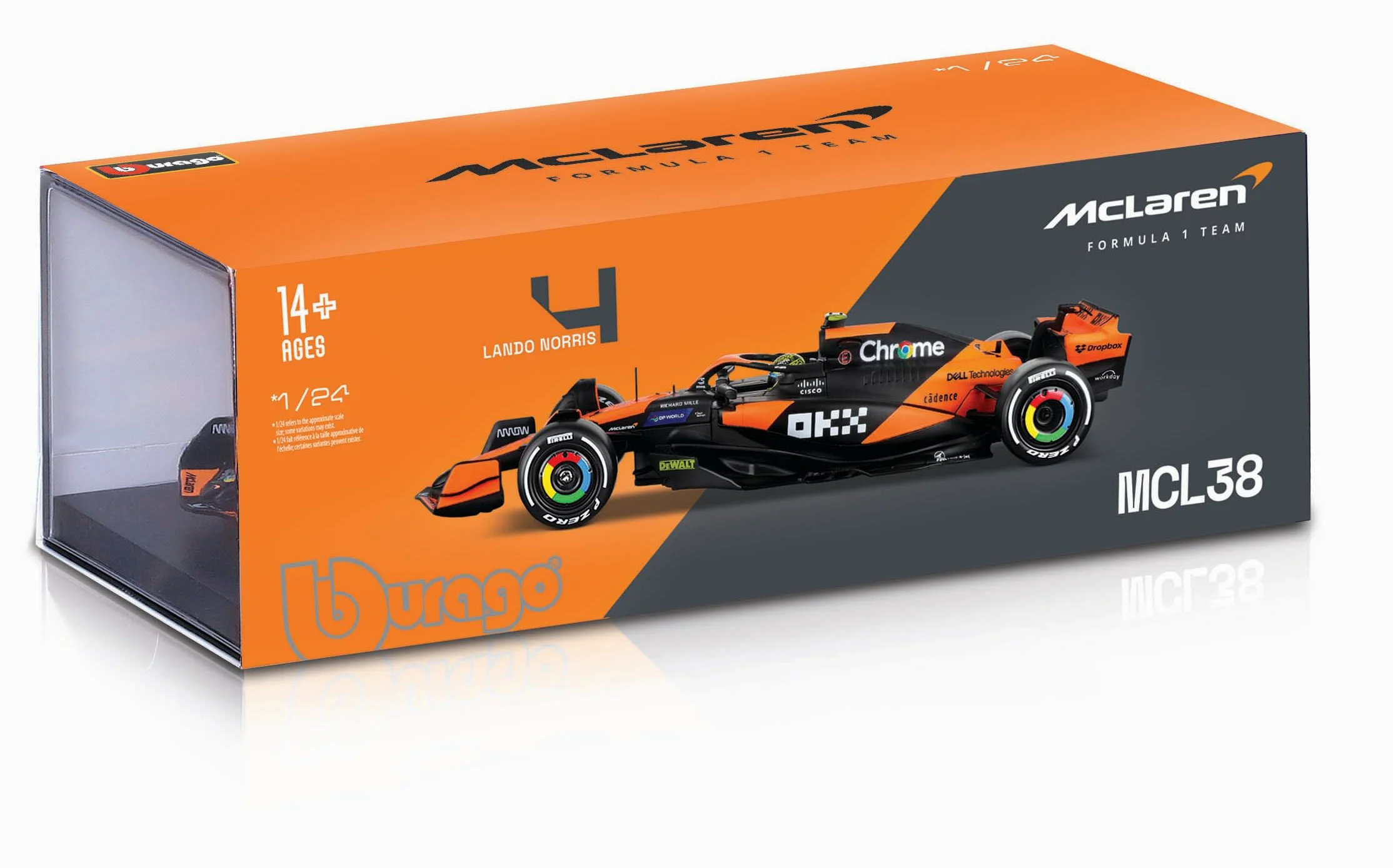 1:24 F1 Mclaren Mcl38 2024 With Helmet Norris