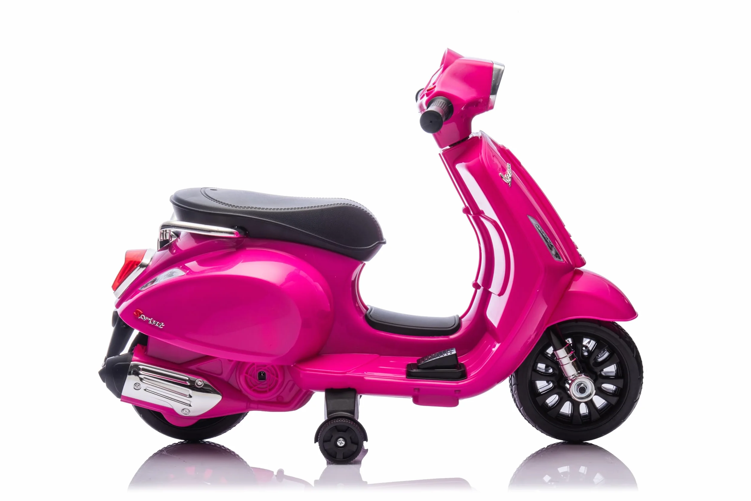 TOYSCAR Moto Elettrica Bambini Mini Vespa Elettrica per Bambini 18-36 Mesi, Moto per Bambini 6V con Licenza Ufficiale Piaggio, Luci LED, Clacson, Pedale, Ruote Stabilizzatrici (Rosa)