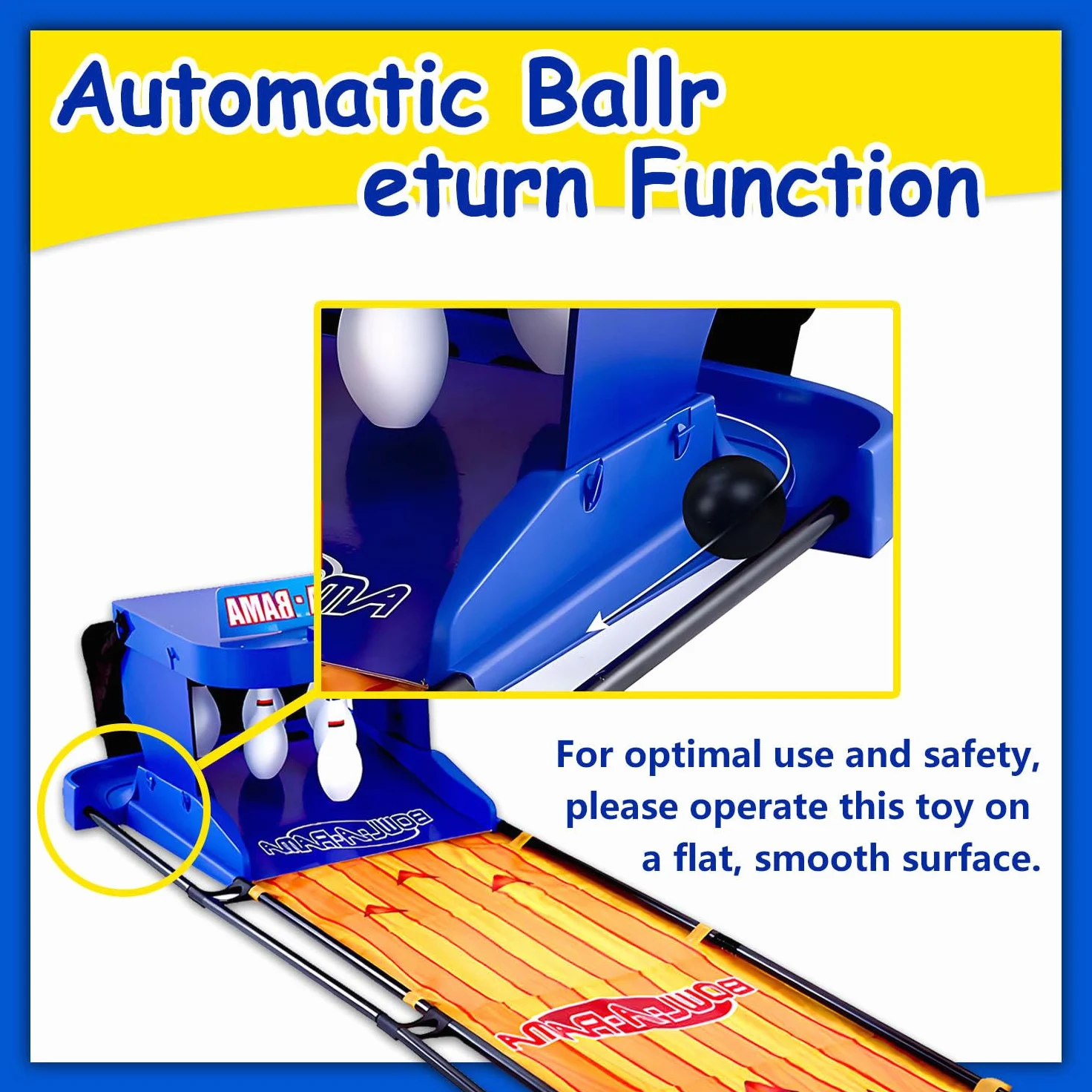 Gioco da bowling elettronico per interni con reset automatico, illuminazione, effetti sonori, pieghevole, corsia da 2 m, per bambini e adulti