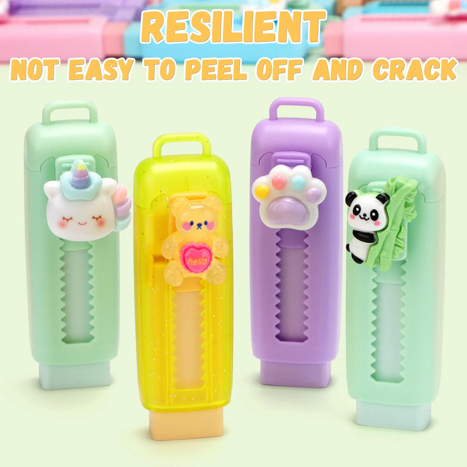 16 Pezzi Set Retrattile Gomme da Cancellare per Sacchetti Regalini Fine Festa Compleanno Bambino Invitati, Pignatta Gadget Regalo Compleanno Bambini e Bambina