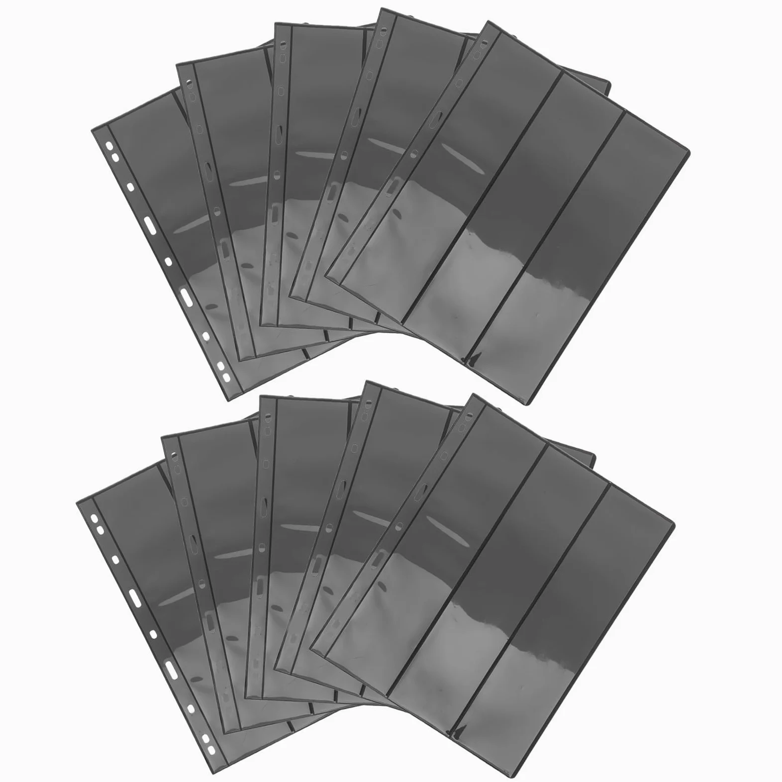 WOONEKY 10pezzi Collezionisti di Francobolli Pagina di Stoccaggio per Francobolli Doppia Faccia Accessorio per Conservazione di Materiale Pregiato Design Trasparente Facile da Usare