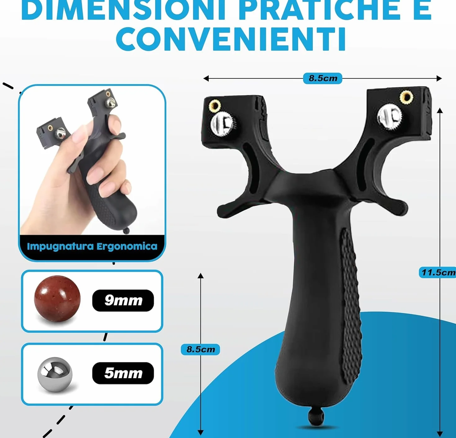 Dispositivo Sportivo - 3 Fasce Elastiche - 400 Palline Argilla e Acciaio – Borsa Portatile- Idea Regalo – Gioco all’Aperto Professionale di precisione