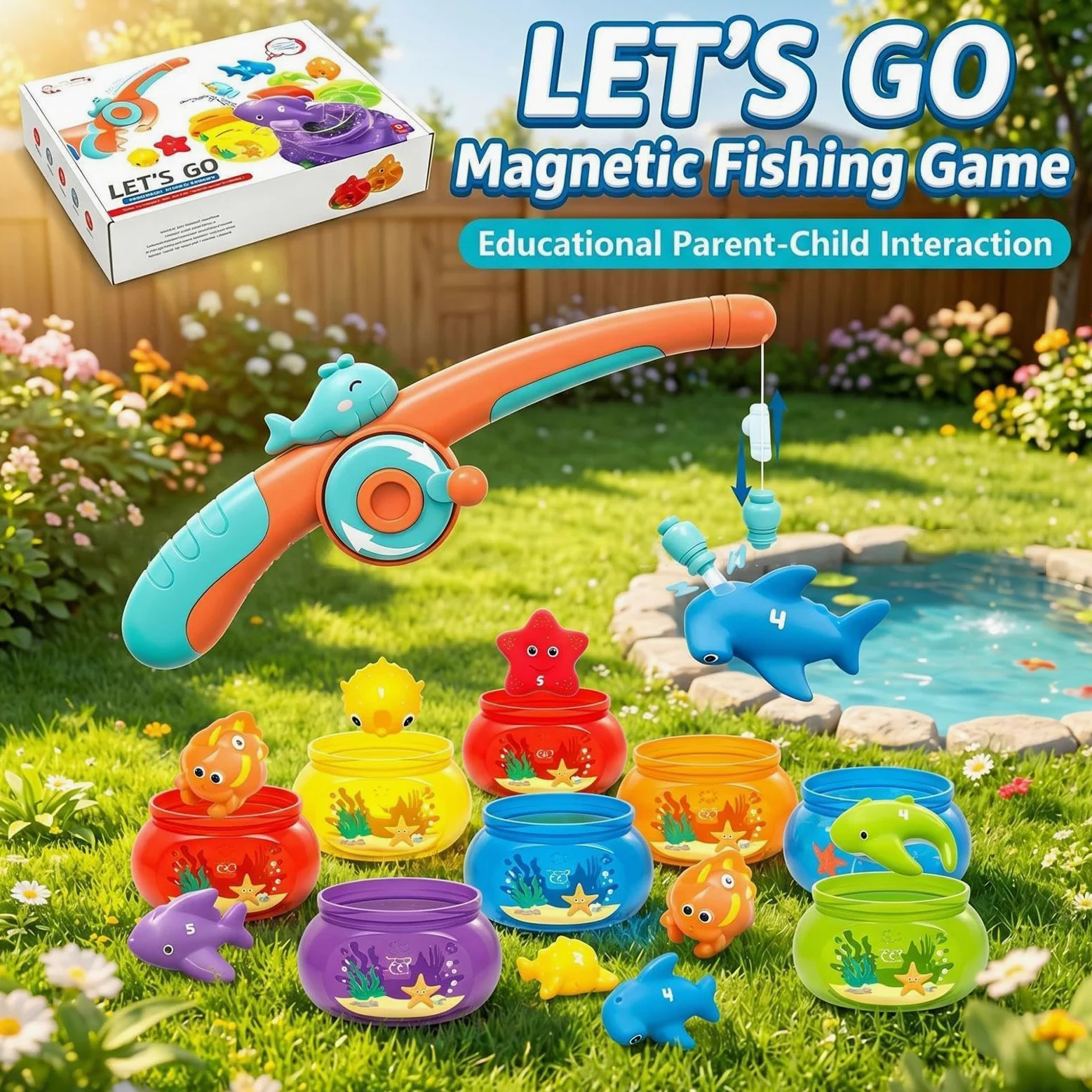 da pesca, giochi educativi acquatici colorati | Giocattoli da pesca magnetici per giochi da tavolo all'aperto, bagno, piscina e viaggi