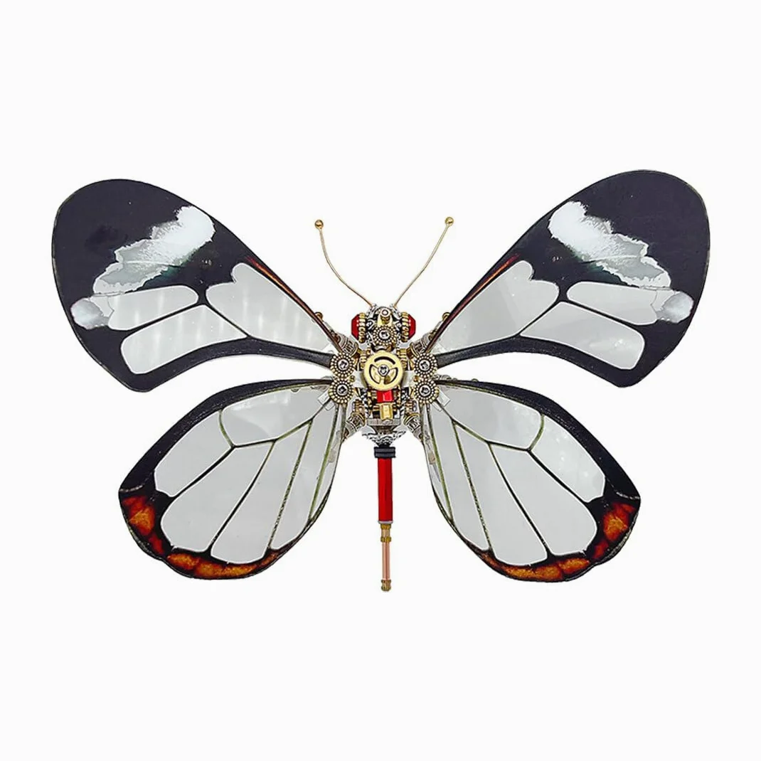 Modello di puzzle 3D a forma di farfalla, in metallo, steampunk, meccanico, Greta Oto, fai da te, kit di puzzle per adolescenti e adulti (150 pezzi)